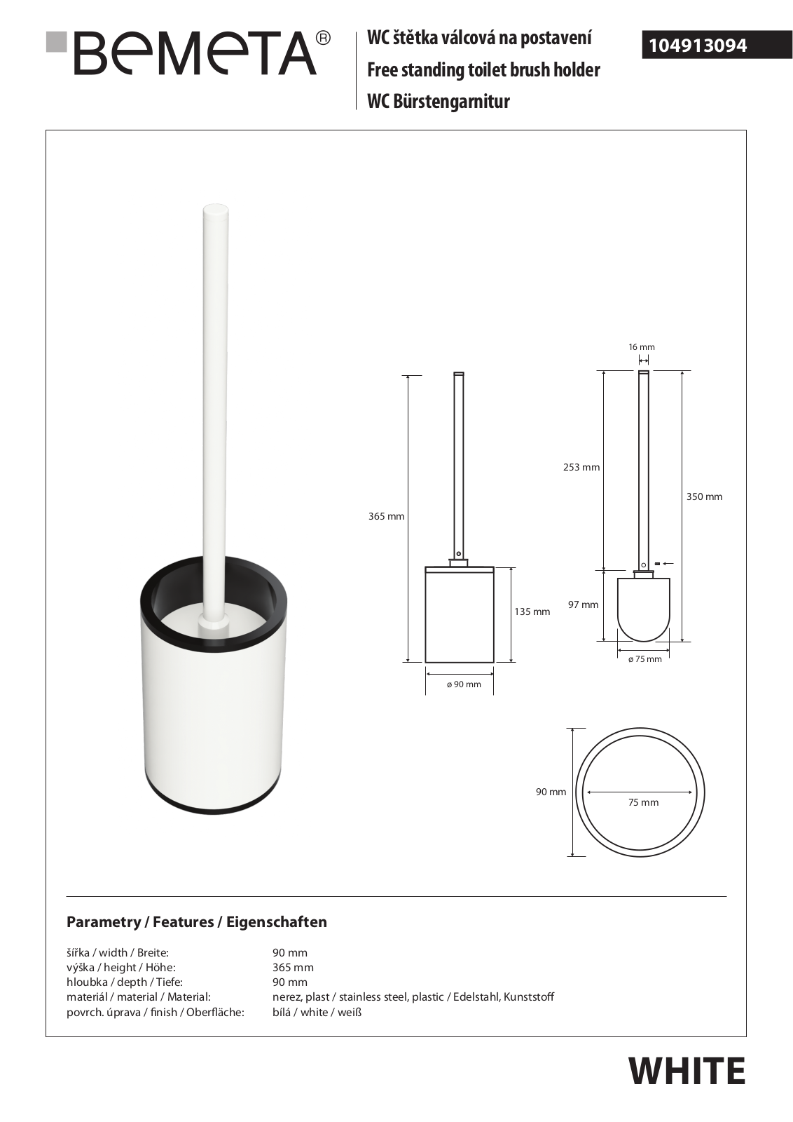 Bemeta White 104913094 User guide