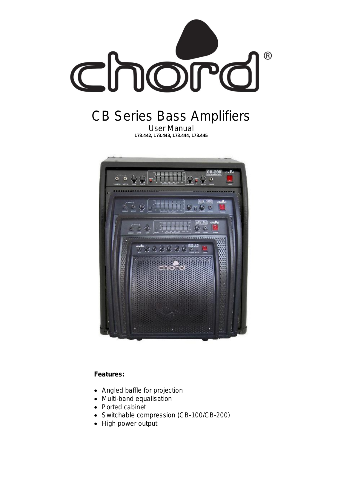 Chord 173.442, 173.443, 173.444, 173.445, CB-200 User Manual