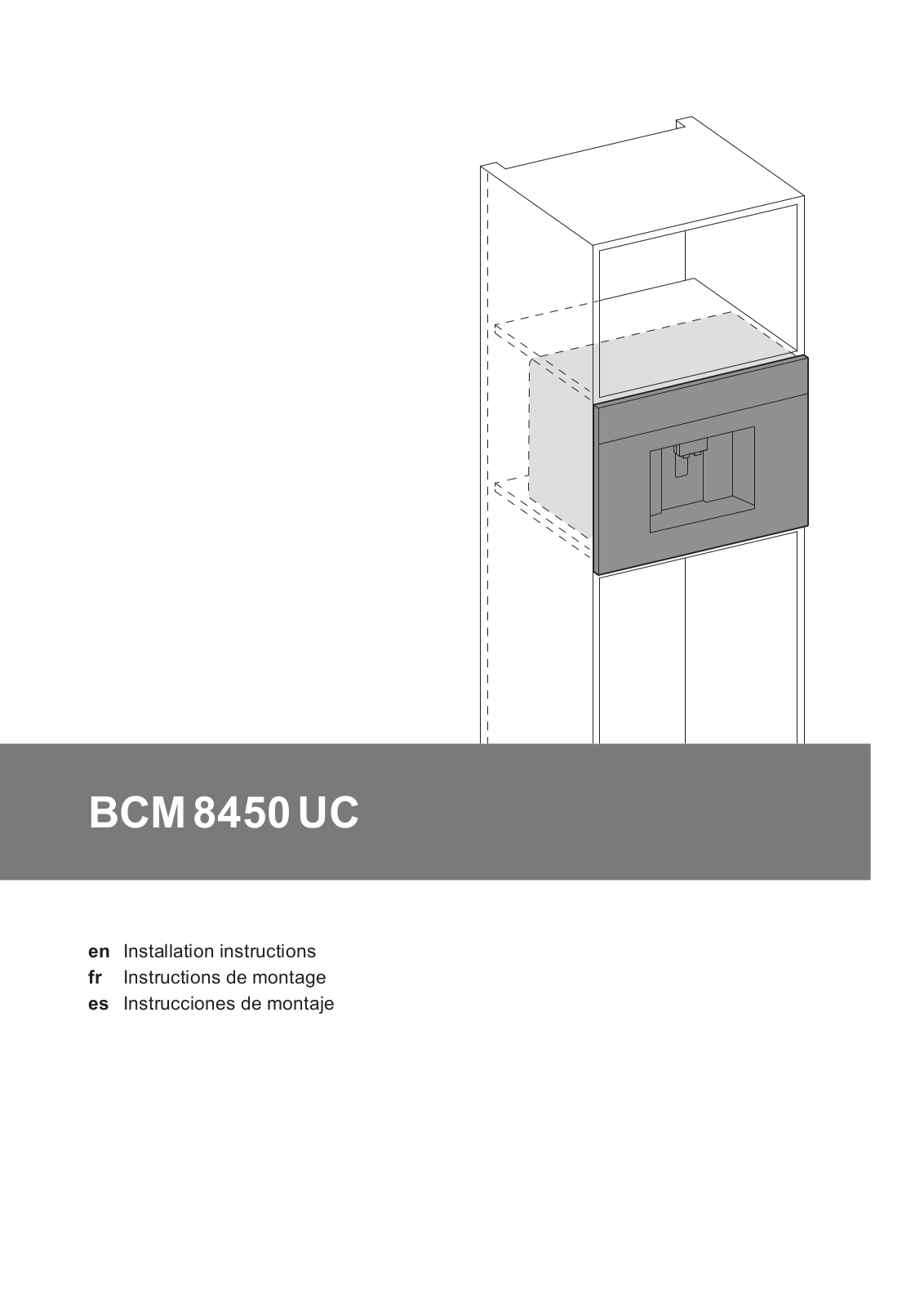 Bosch BCM8450UC Installation Manual