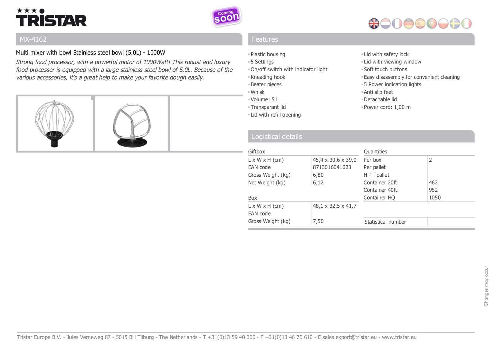 Tristar MX-4162 User Manual