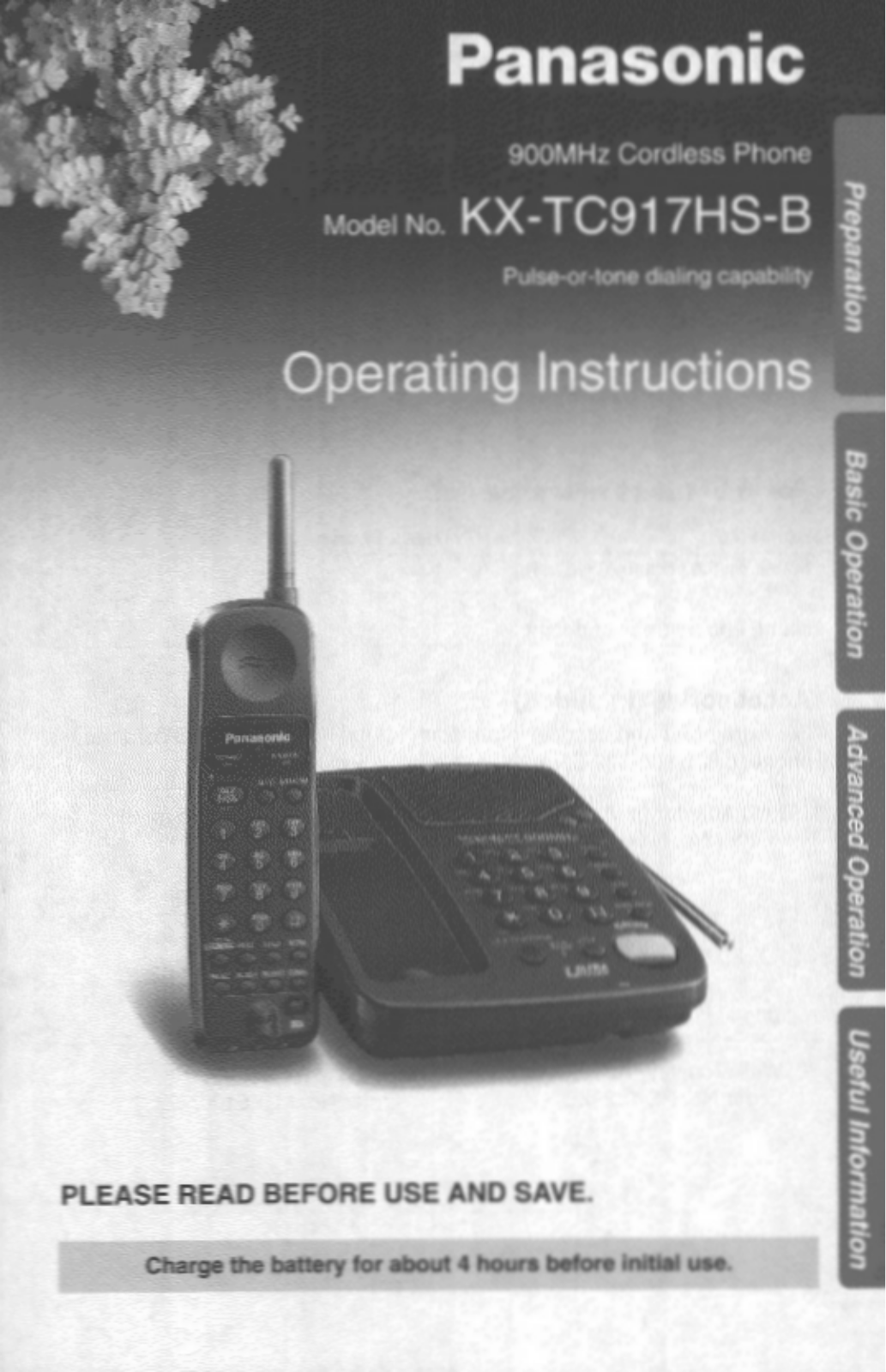 Panasonic kx-tc917 Operation Manual