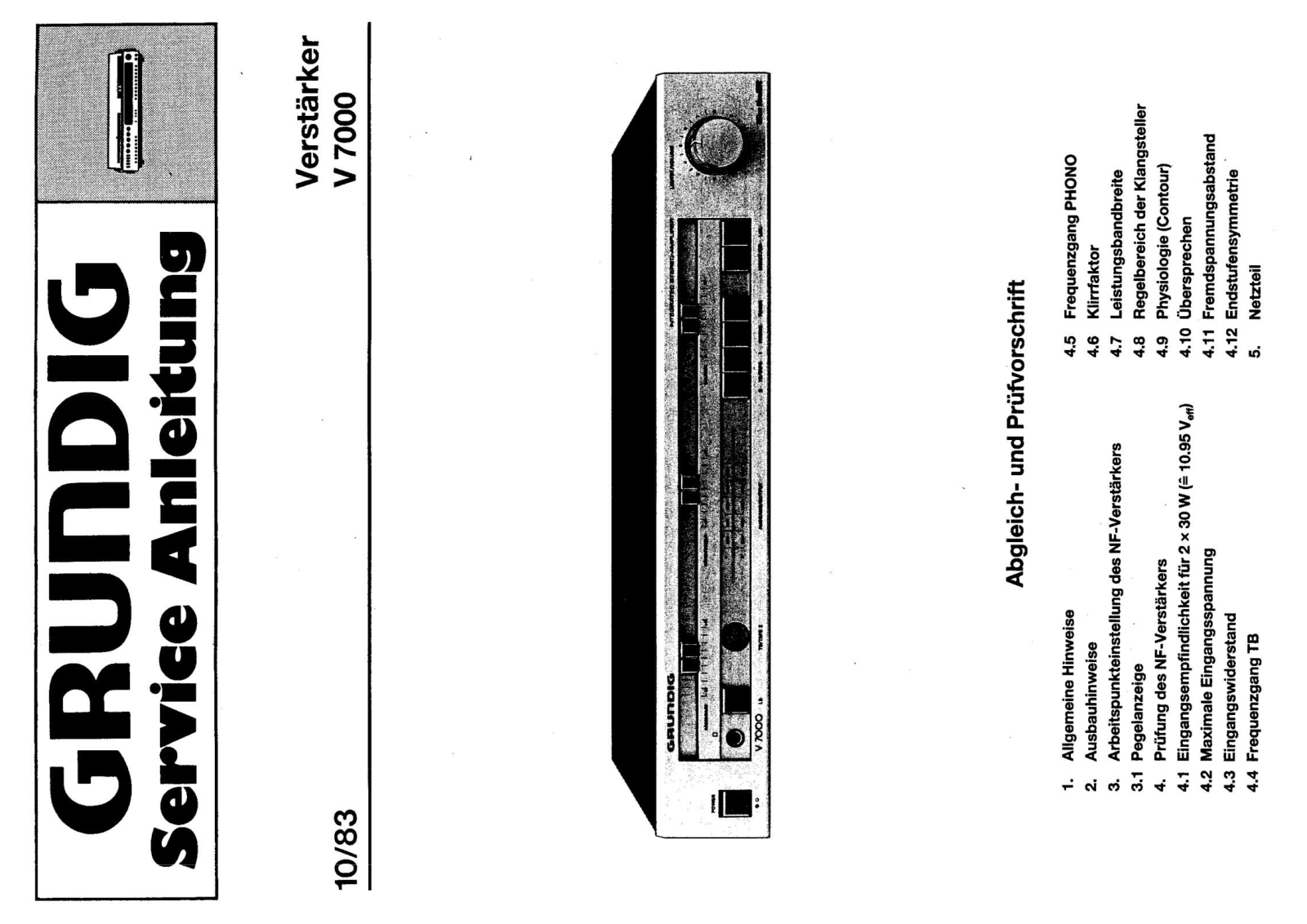 Grundig V-7000 Service Manual