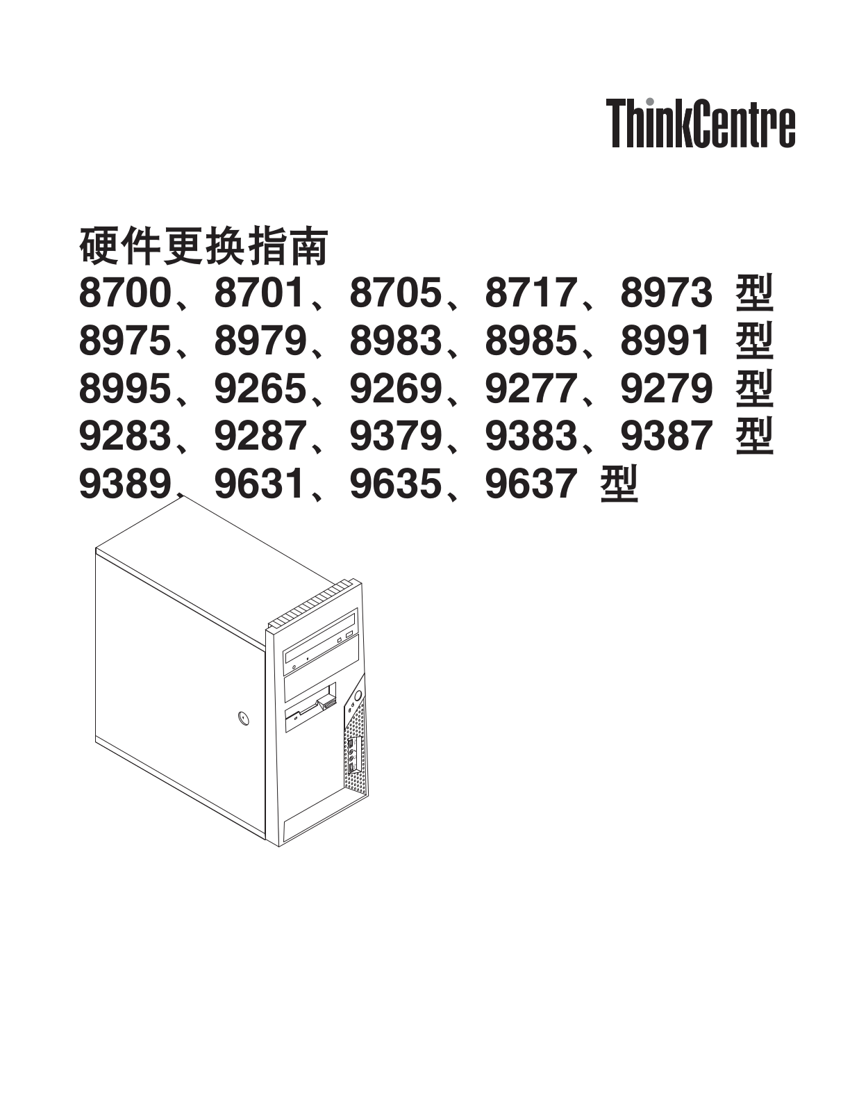 Lenovo ThinkCentre 8700, ThinkCentre 8701, ThinkCentre 8705, ThinkCentre 8717, ThinkCentre 8973 Hardware replacement guide