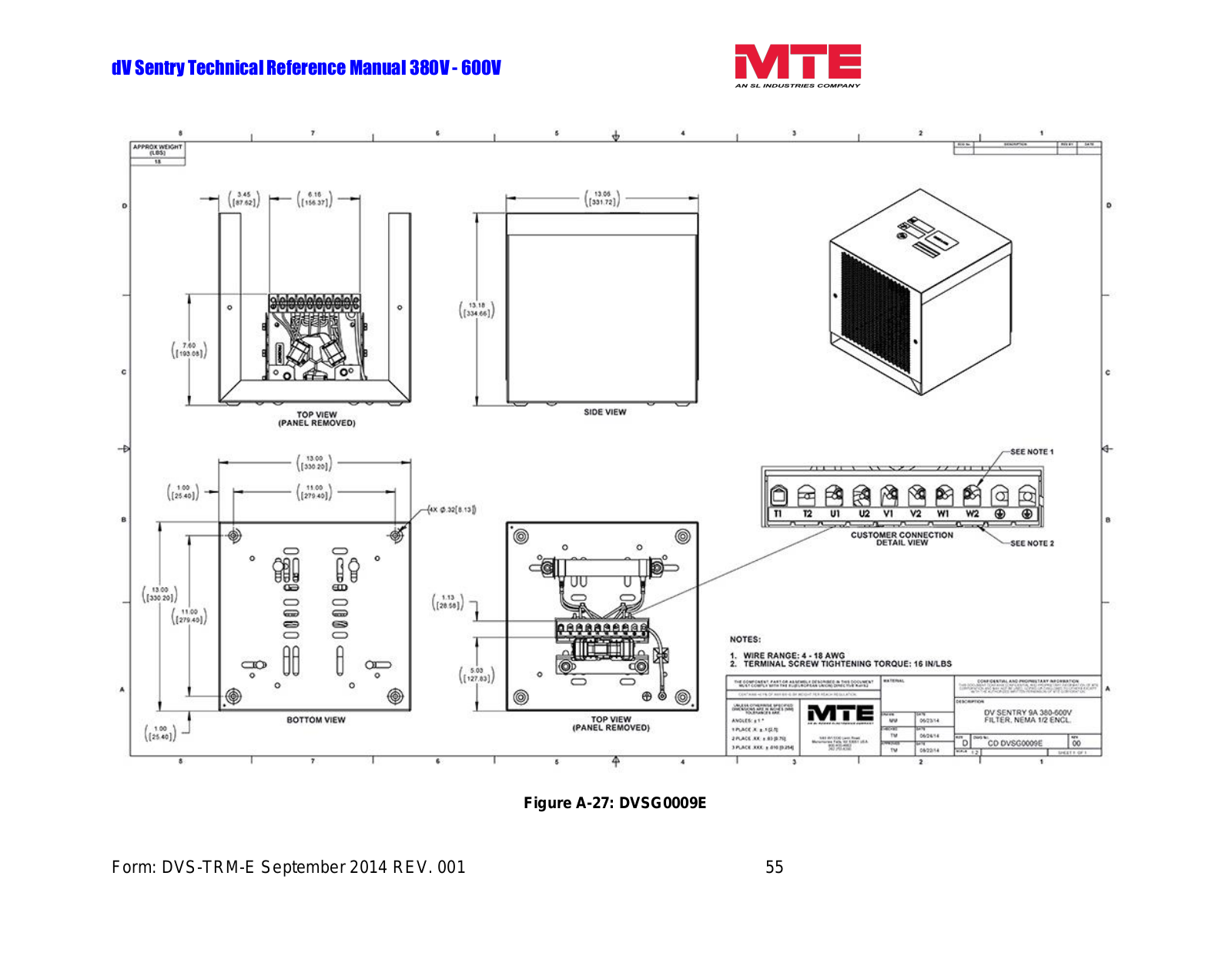 MTE DVSG0009E Technical Reference Manual