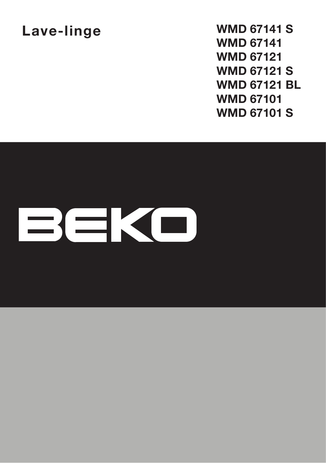 BEKO WMD67121 User Manual