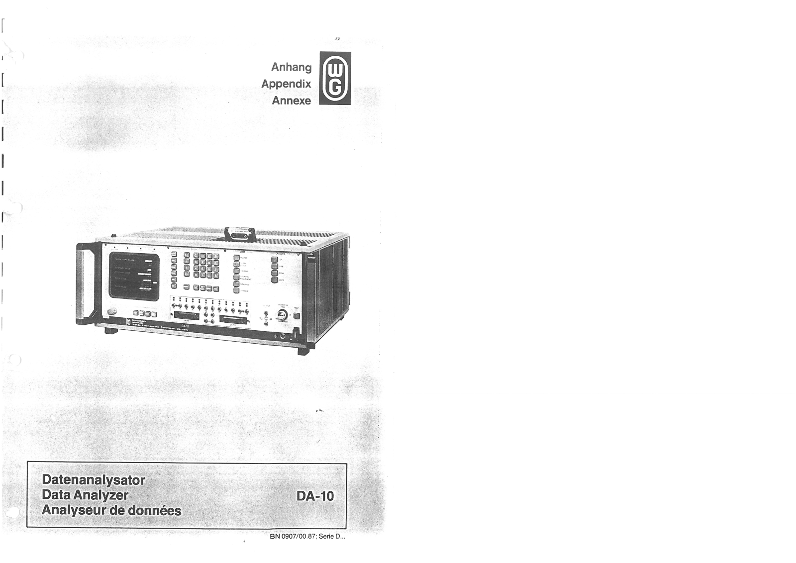 Wandel & Goltermann DA-10 Service Manual