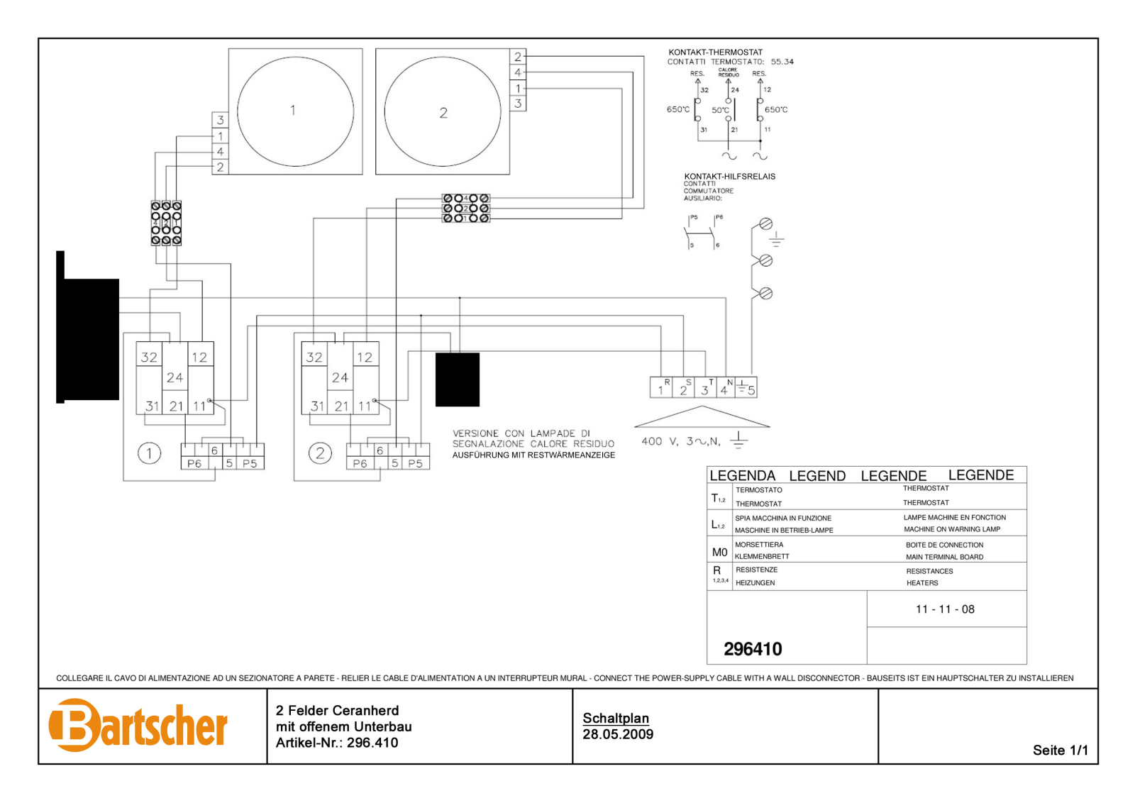 Bartscher 296410 Schematics