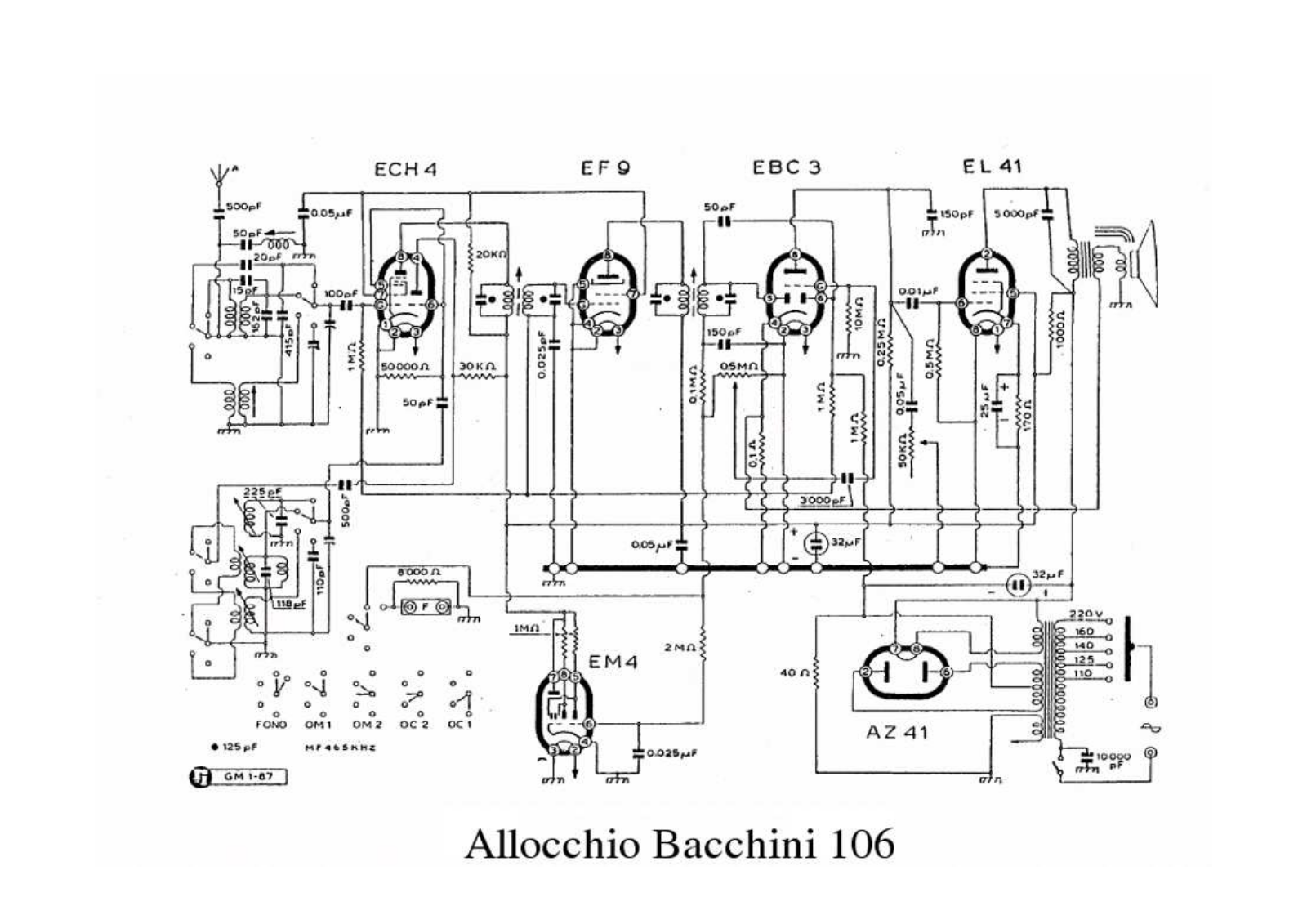 Allocchio Bacchini 106 schematic