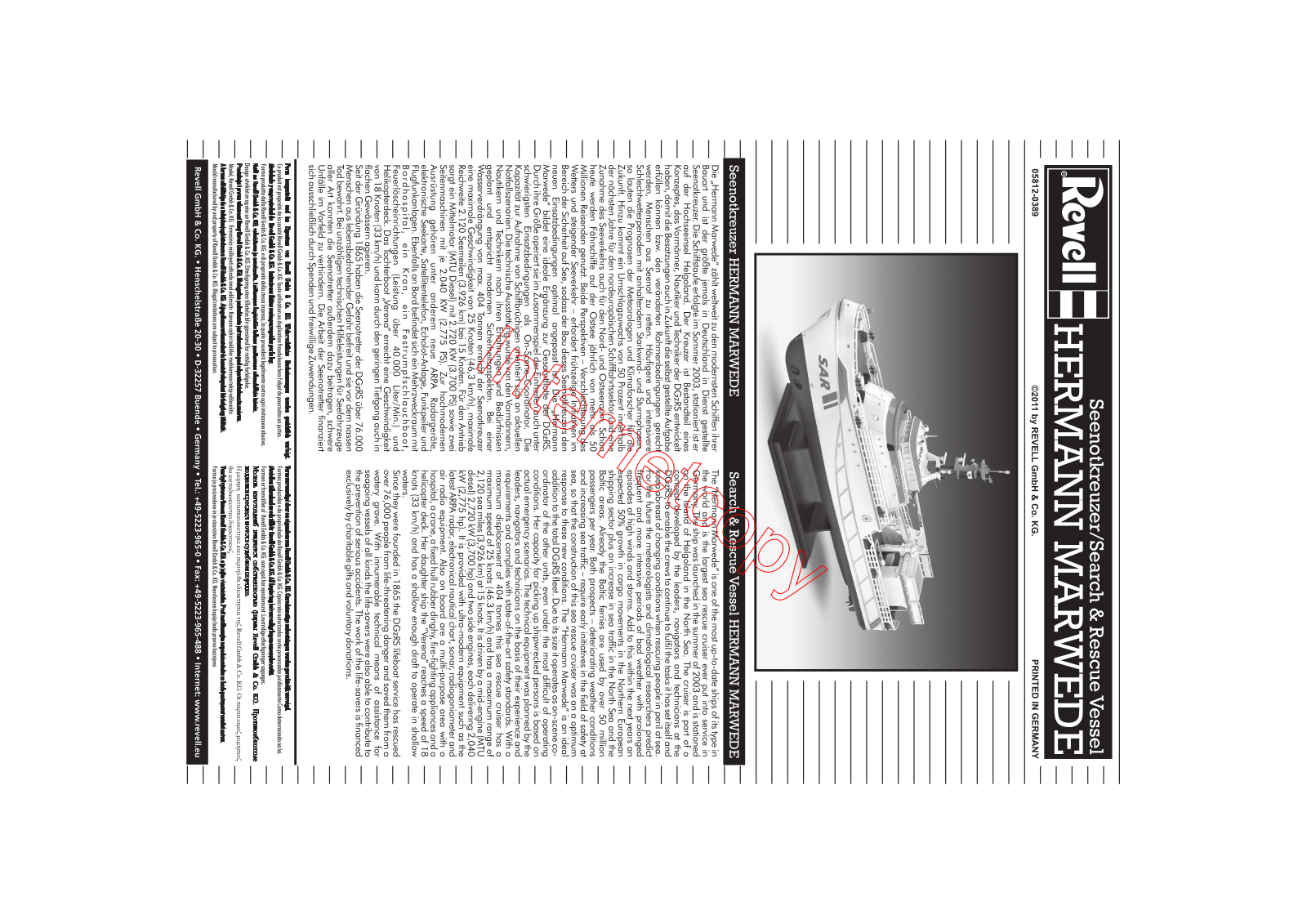 REVELL DGzRS Hermann Marwede User Manual