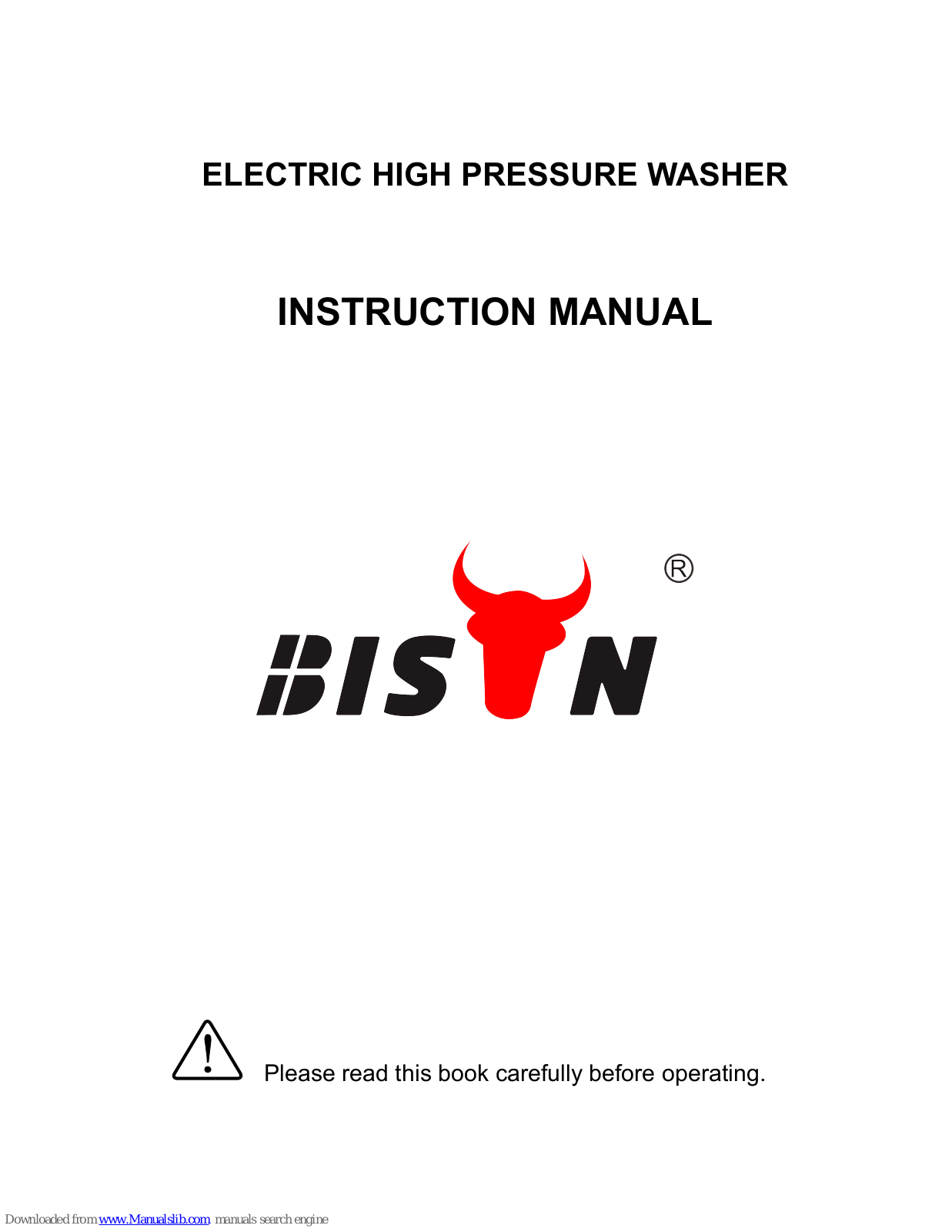 Bison 1800, 3600, 2500, 2900, 2600 Instruction Manual