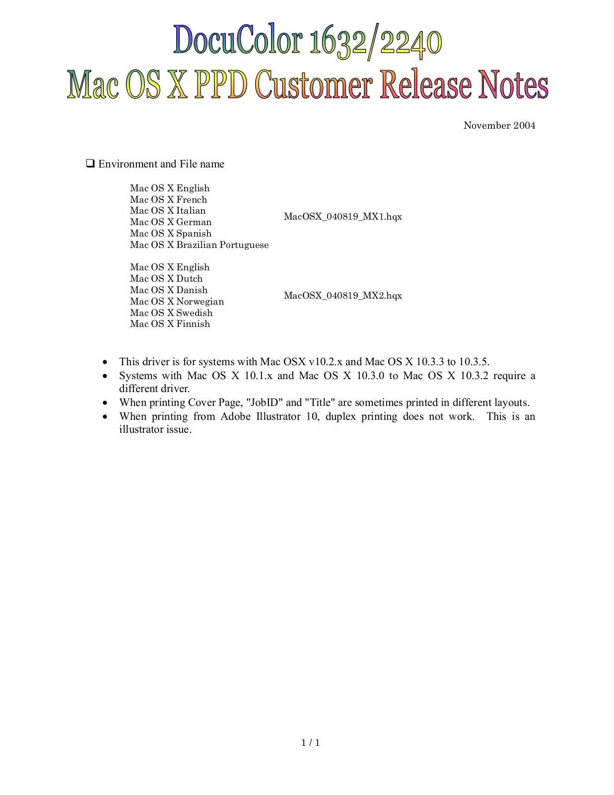 Xerox DocuColor 2240-15654 User Manual