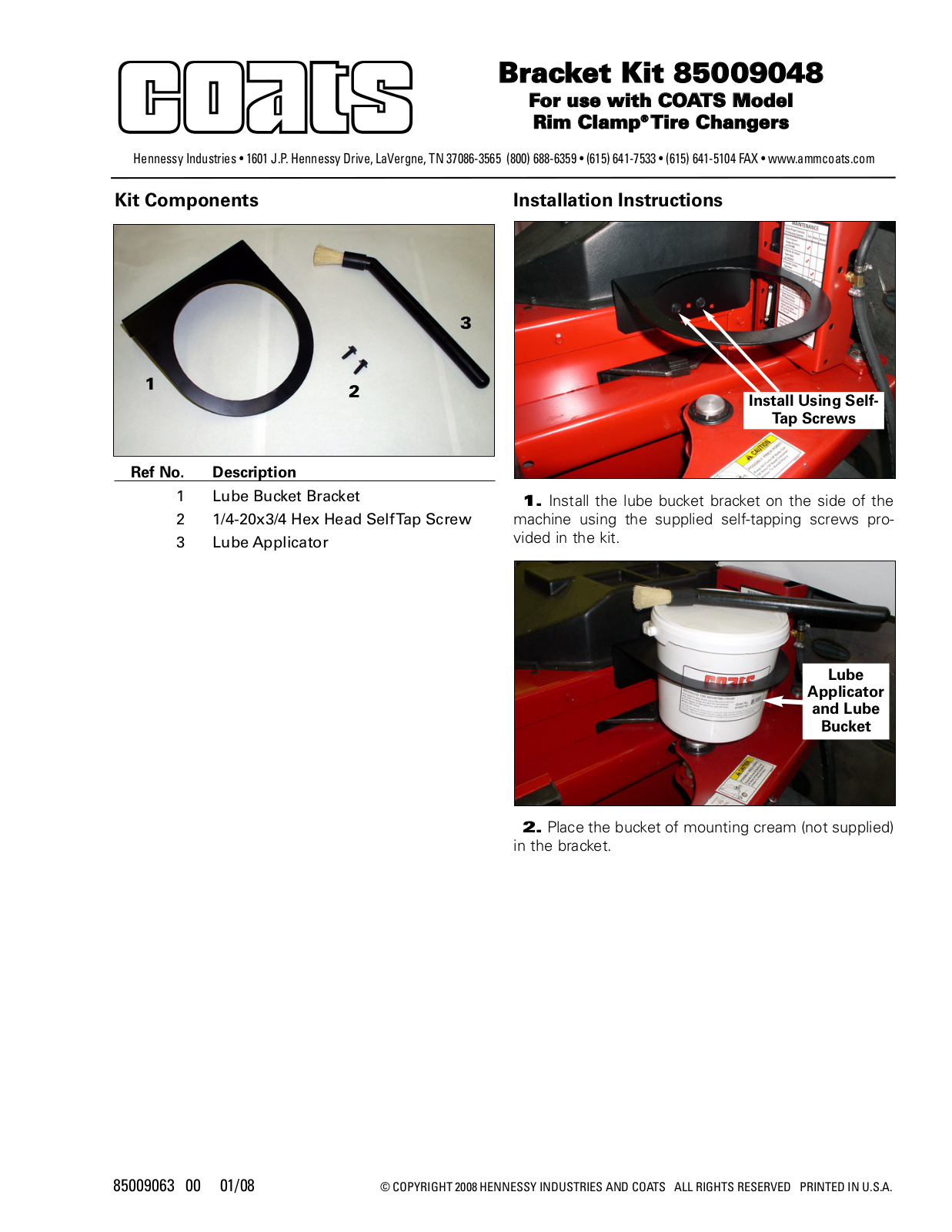 COATS Kit 85009048 User Manual