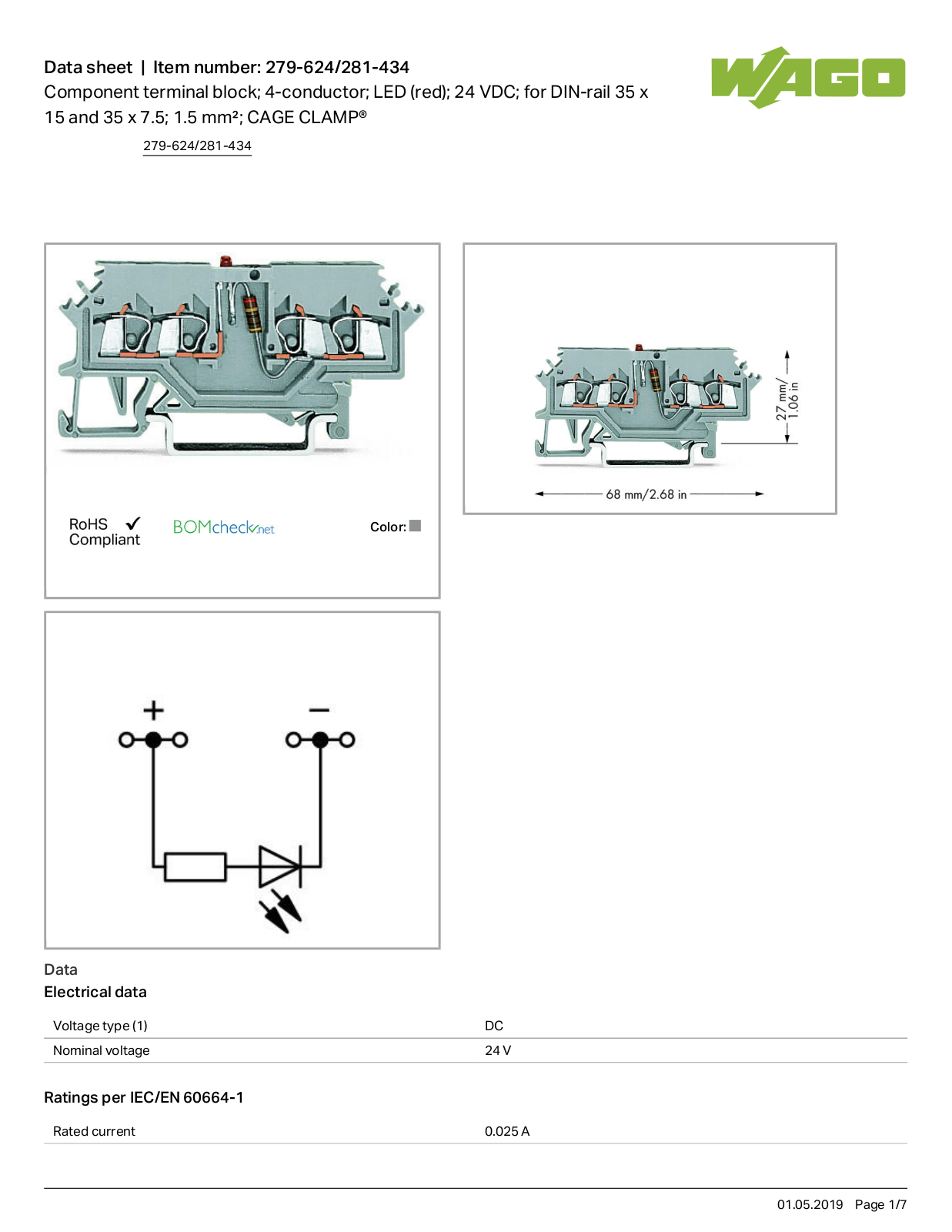 Wago 279-624/281-434 Data Sheet