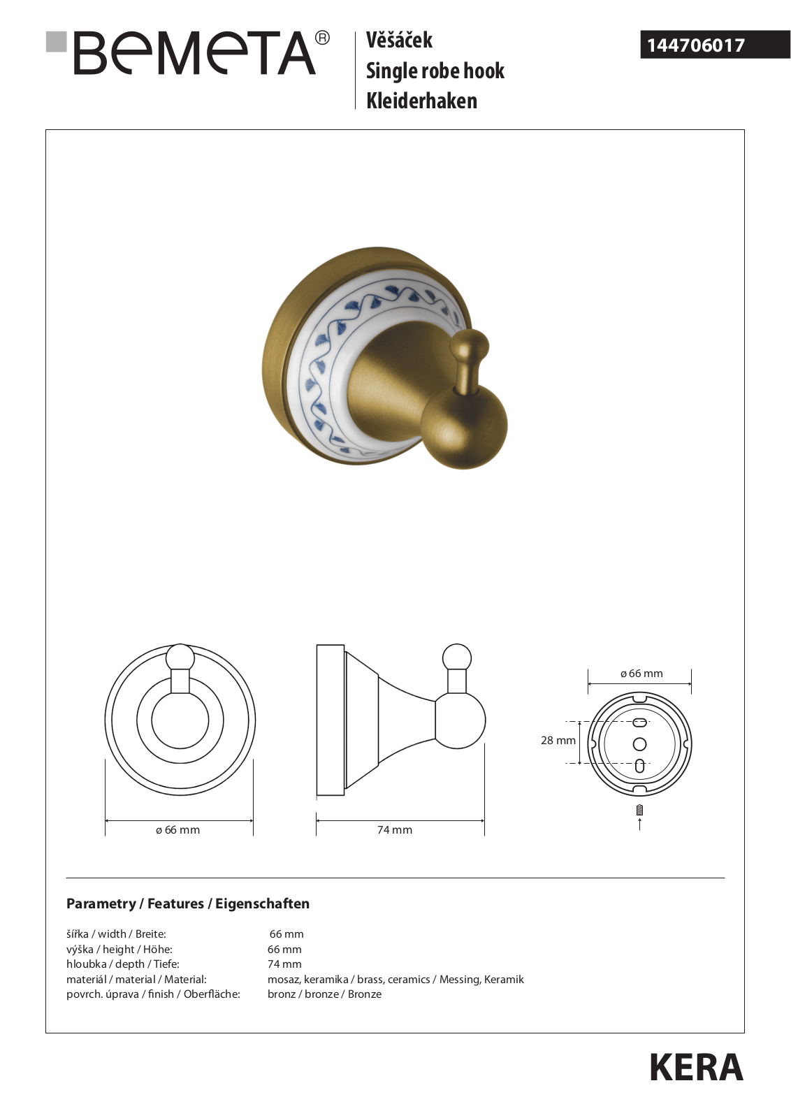 Bemeta Kera 144706017 User guide - ManualMachine.com