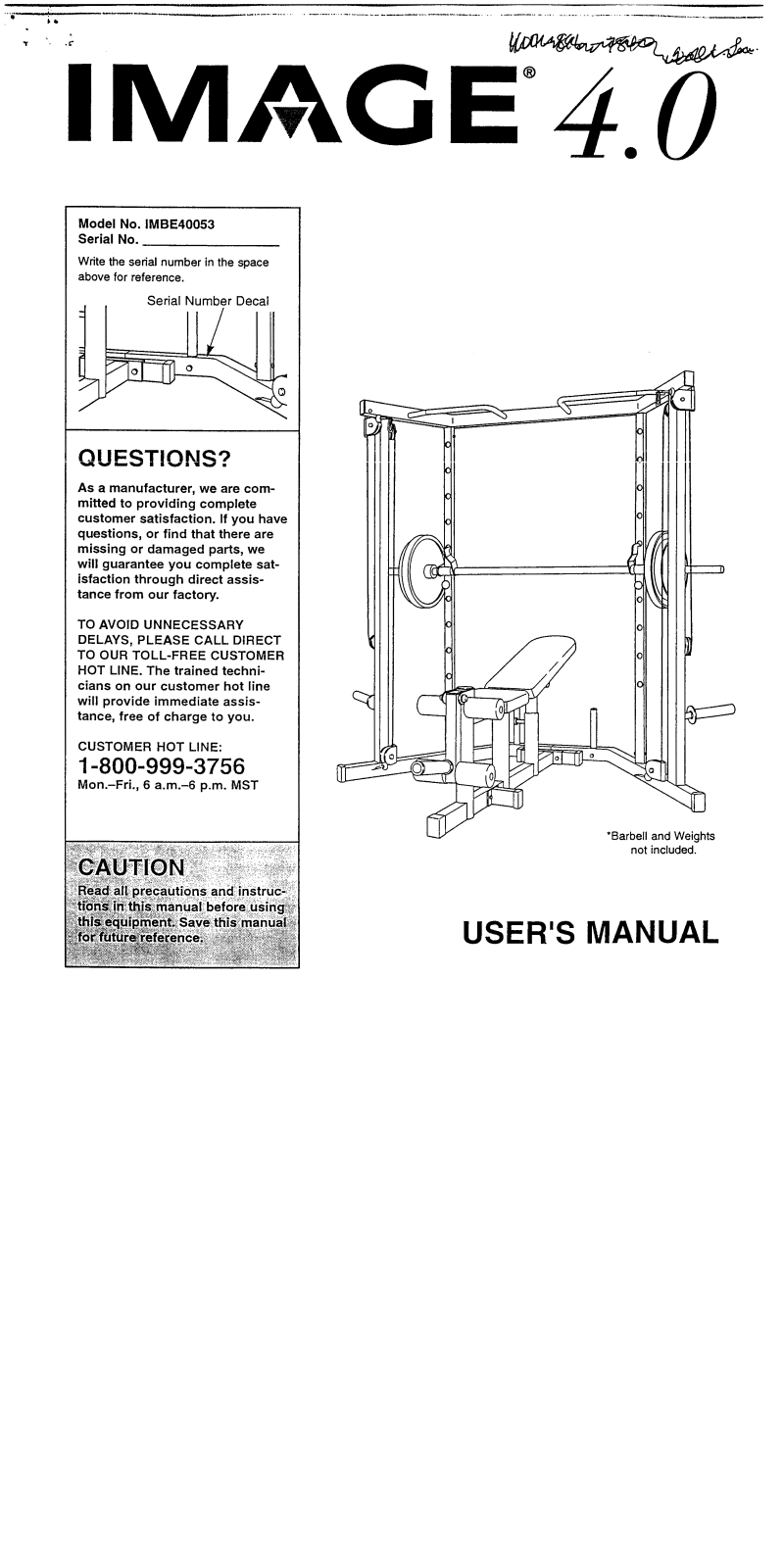 Image IMBE40053 Owner's Manual