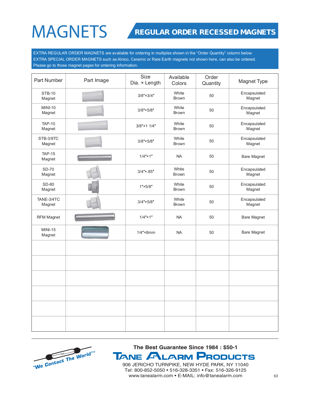 Tane MINI-10-MAG, TAP-10-MAG Specsheet - ManualMachine.com