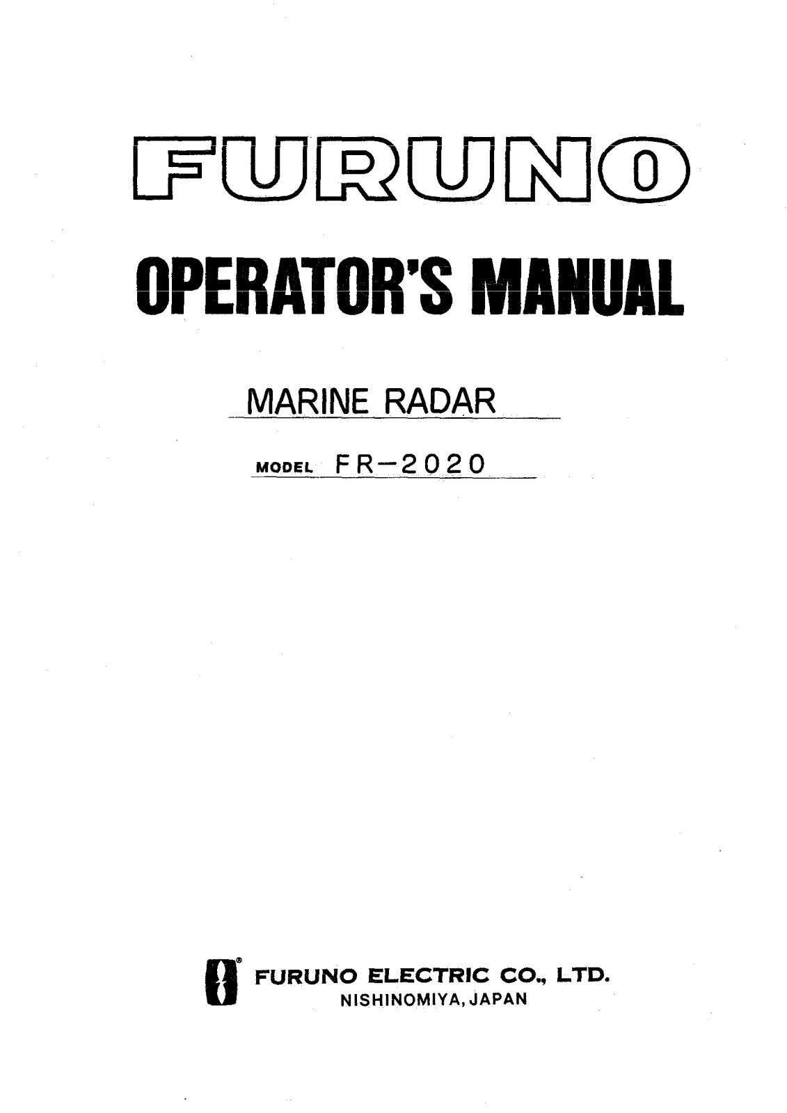 Furuno FR-2020 User Manual