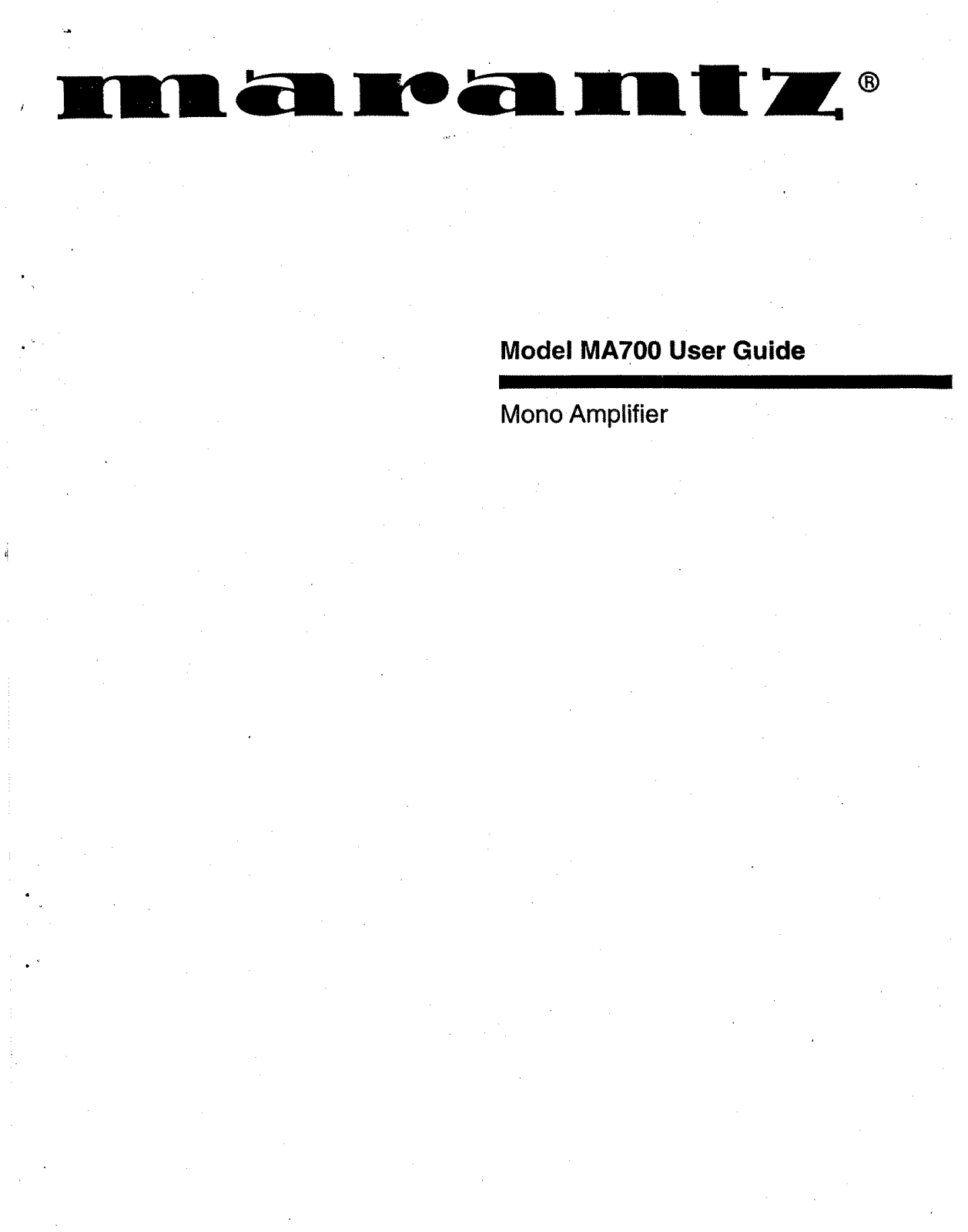 Marantz MA700 User Guide