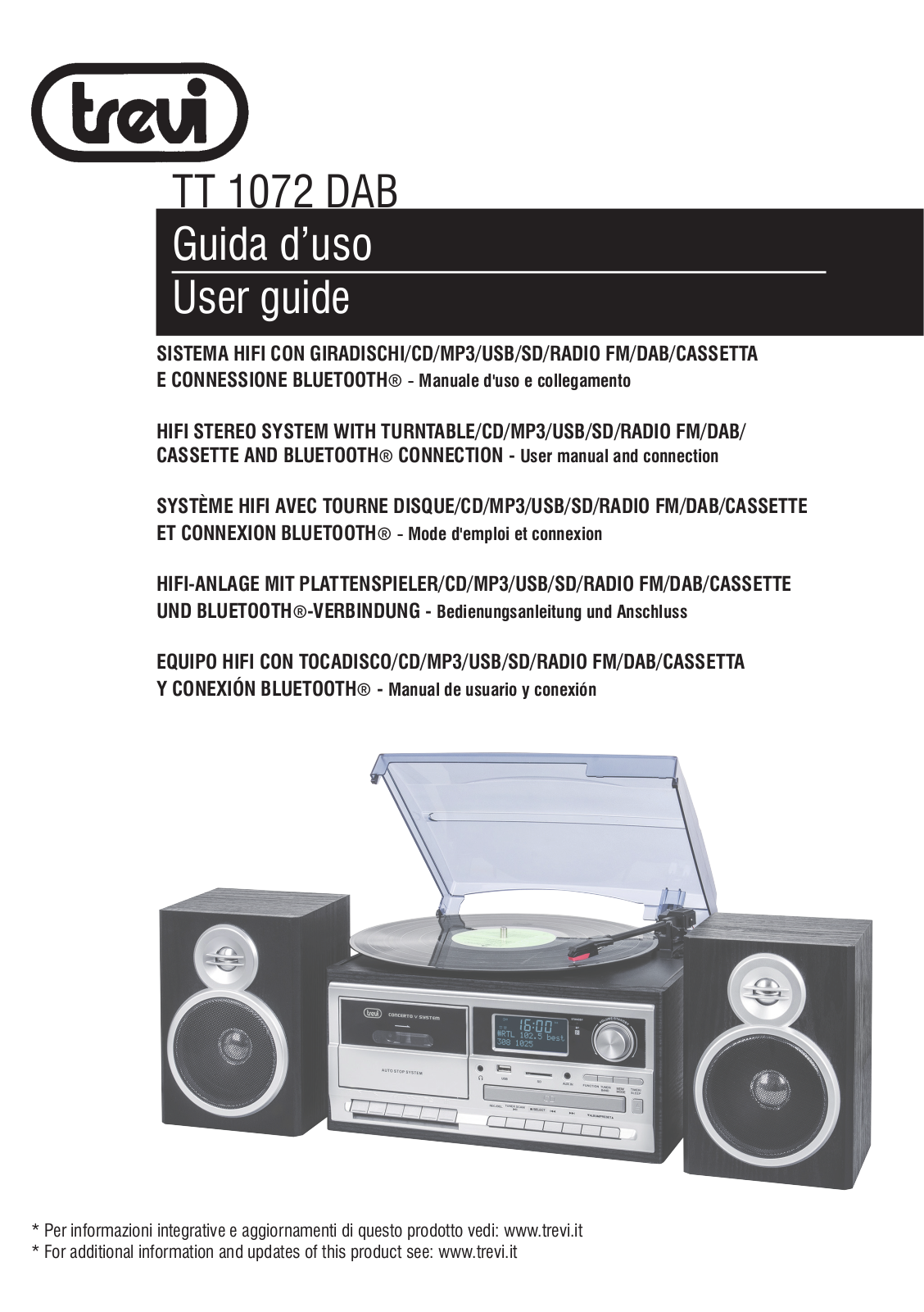 Trevi TT 1072 DAB User guide - ManualMachine.com