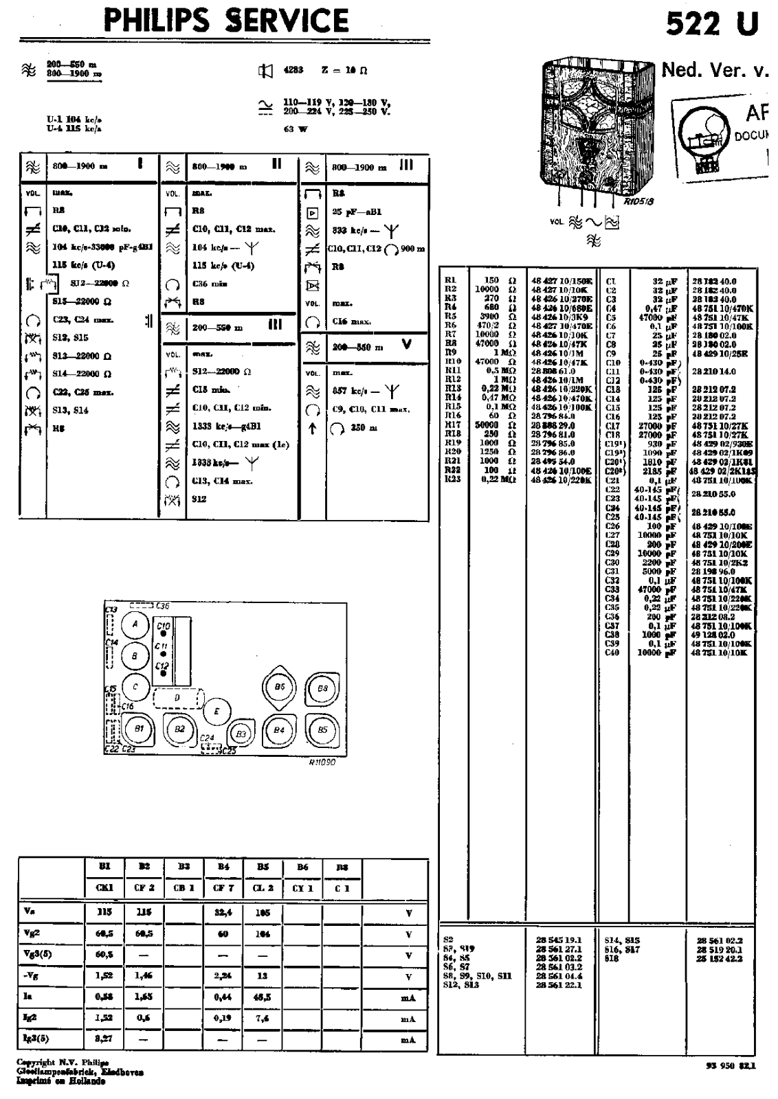 Philips 522-U Service Manual