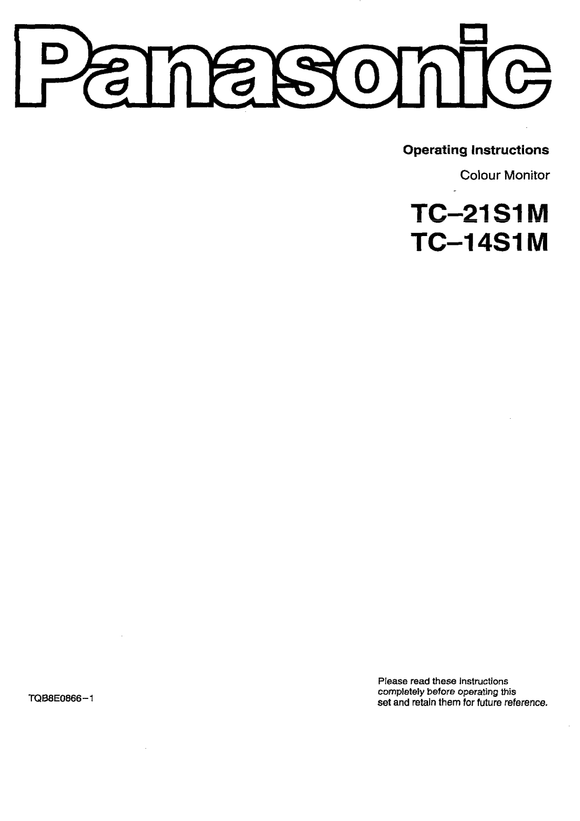 Panasonic TC-21S1M, TC-14S1M User Manual