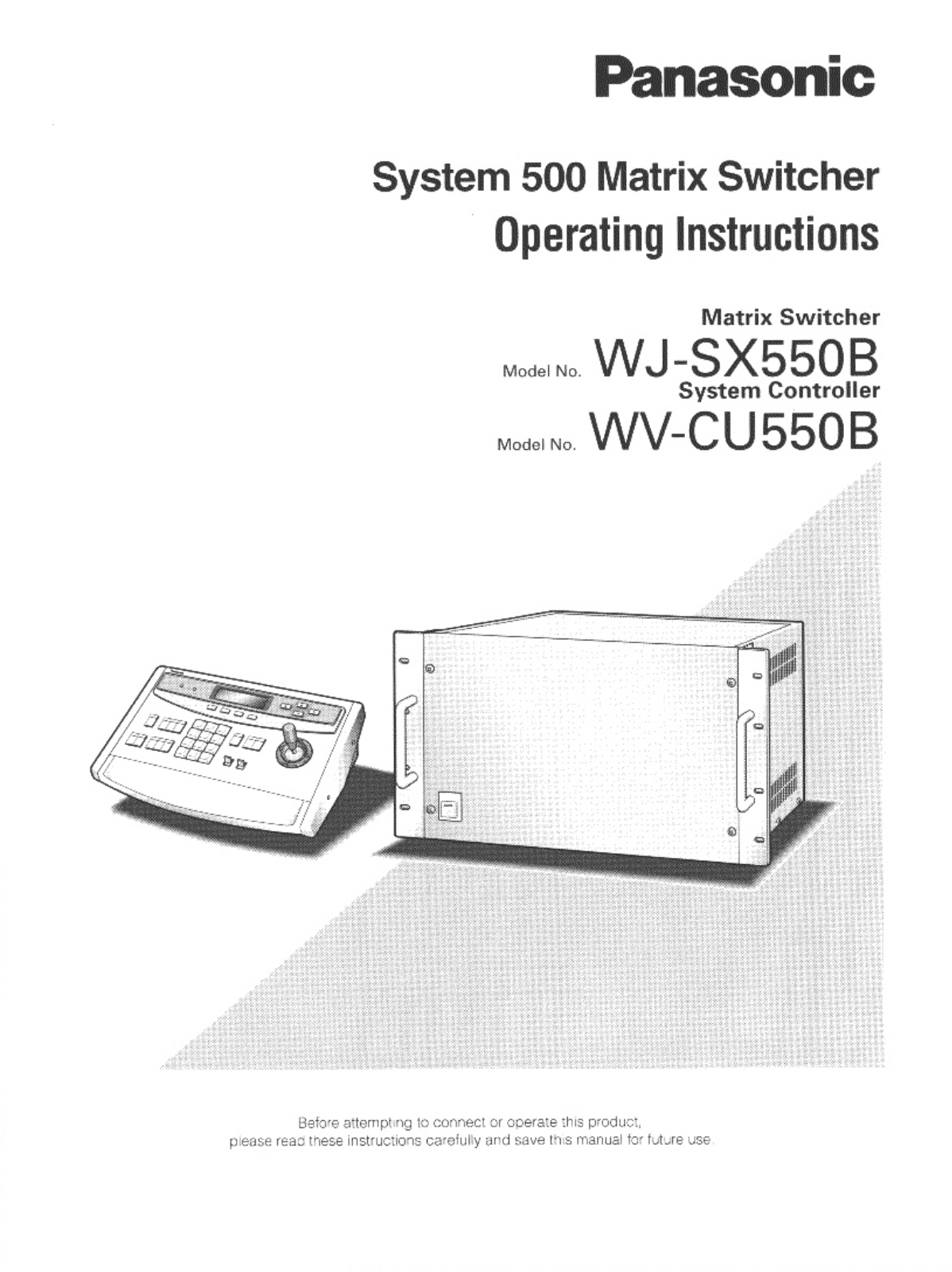 Panasonic WV-CU550B User Manual