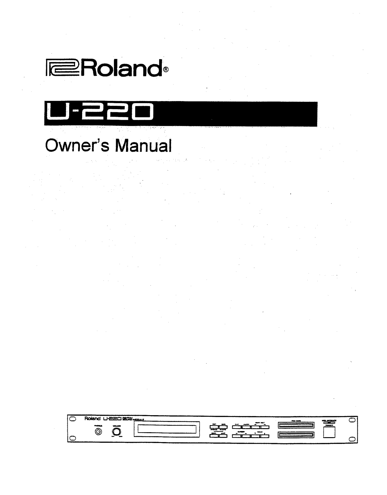 Roland Corporation U-220 Owner's Manual