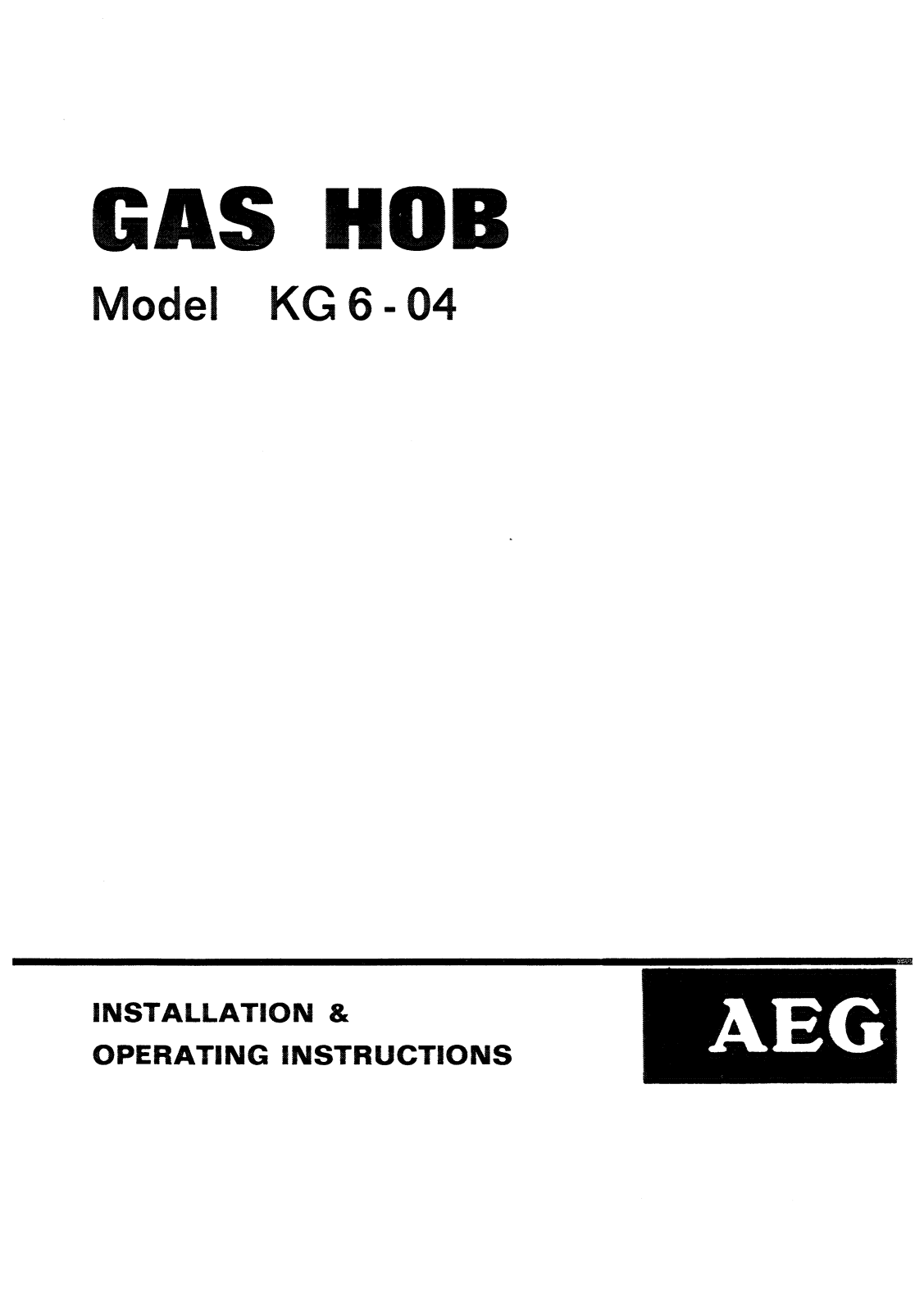 Aeg-electrolux KG6.04 SS User Manual