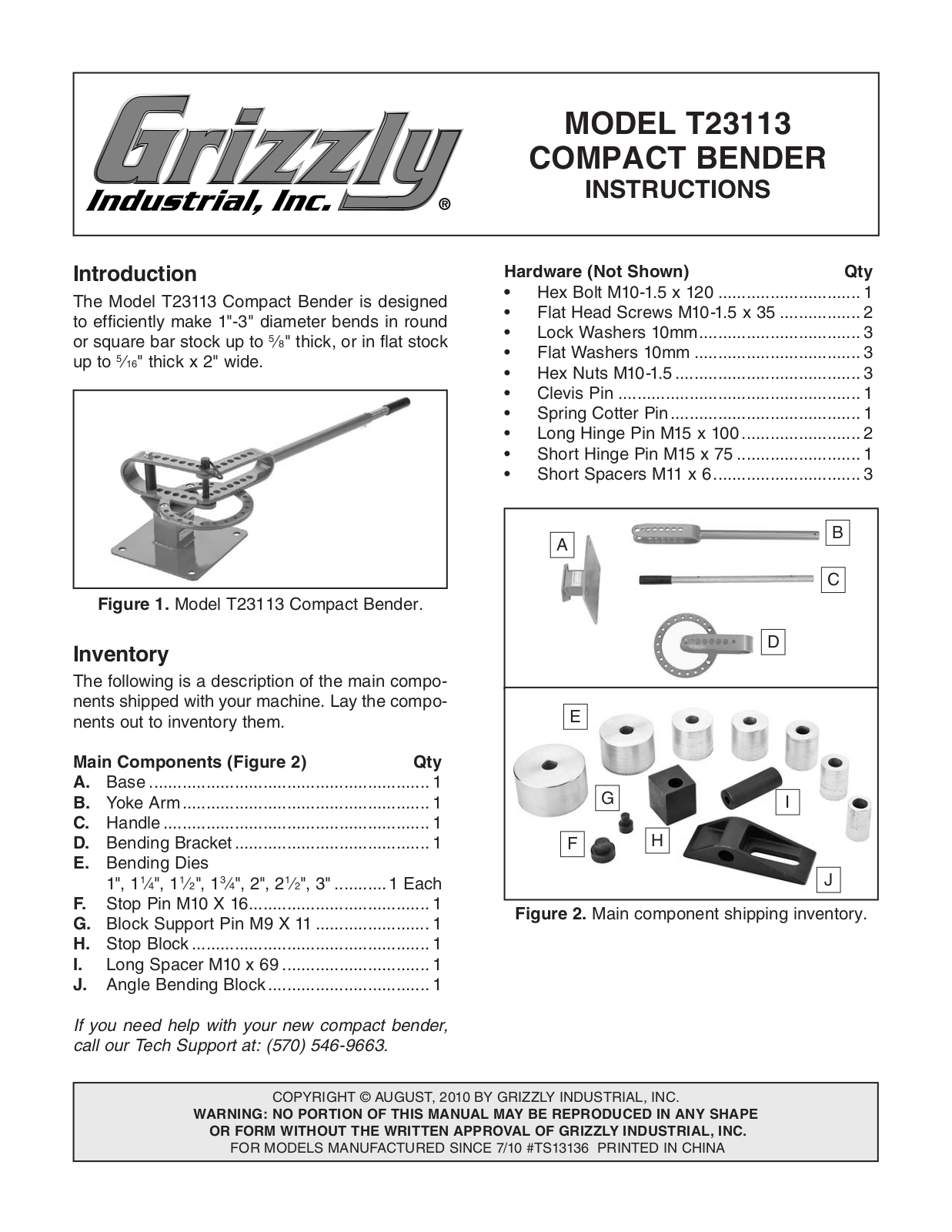 Grizzly T23113 User Manual