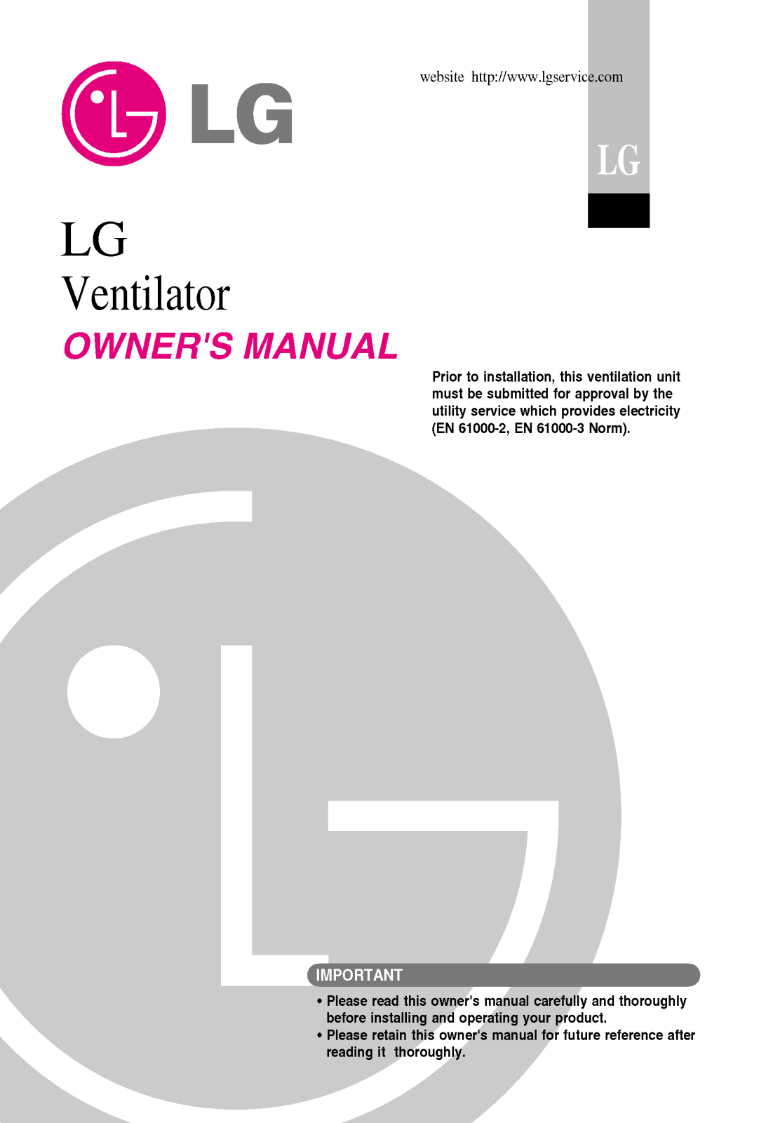 LG LZ-H0506BA0 User Manual