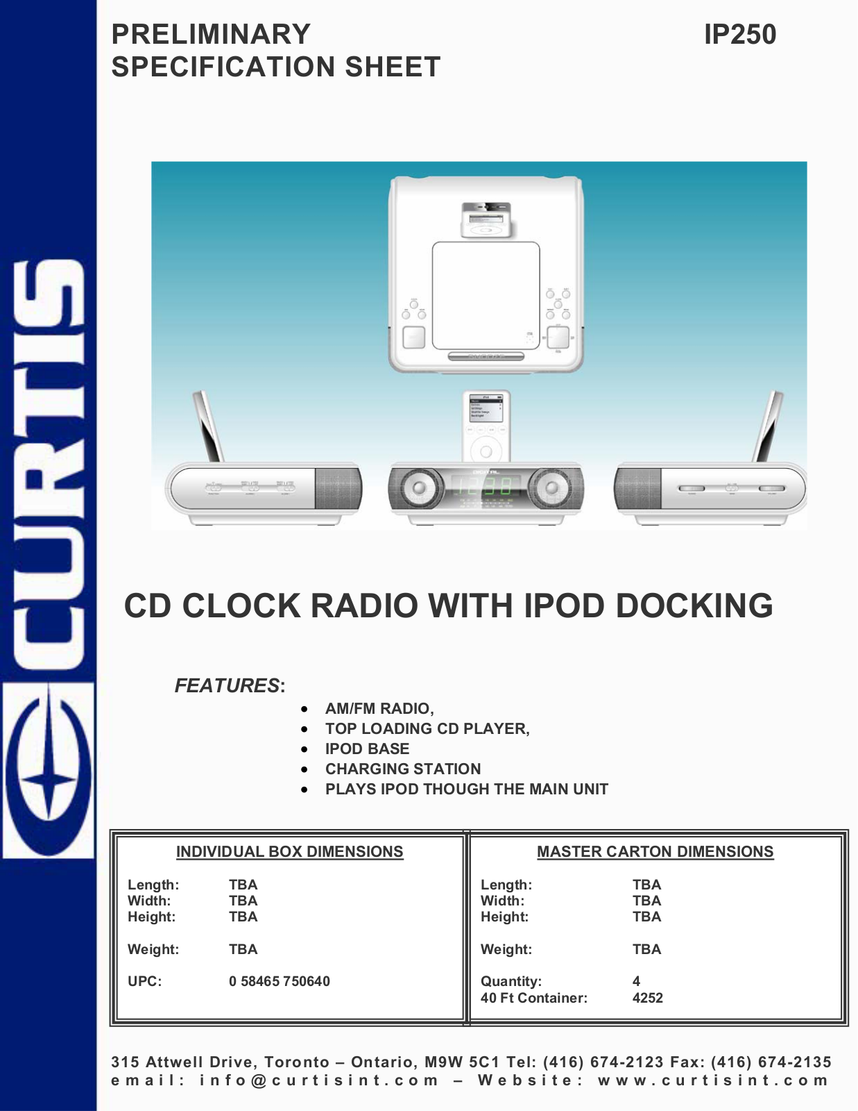 Curtis IP250 User Manual