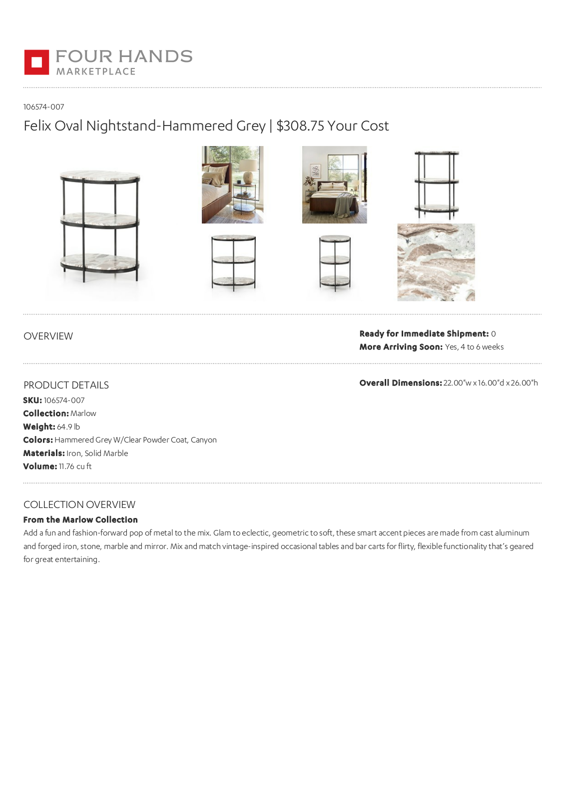 Four Hands FHNE3581 Specifications - ManualMachine.com
