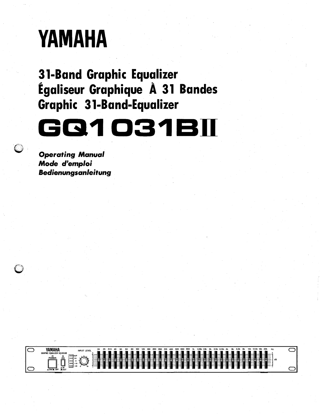 Yamaha GQ1031BII User Manual