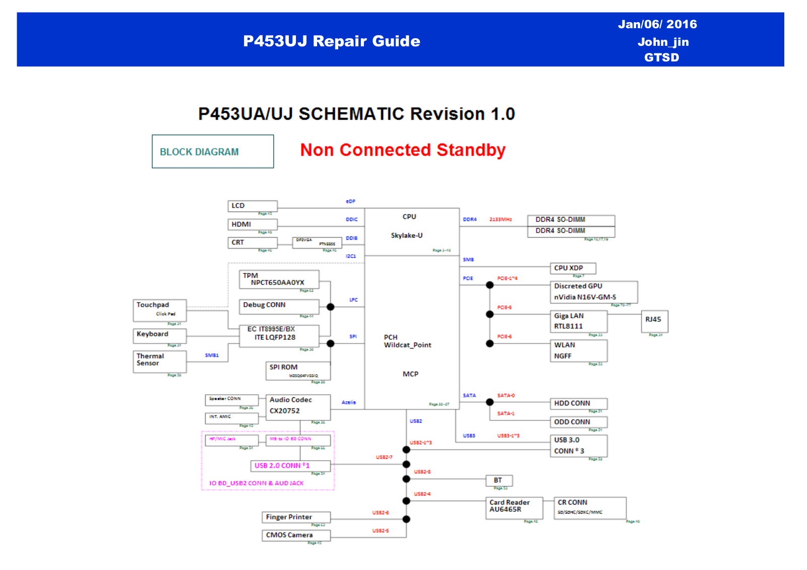 Asus P453UJ Schematics