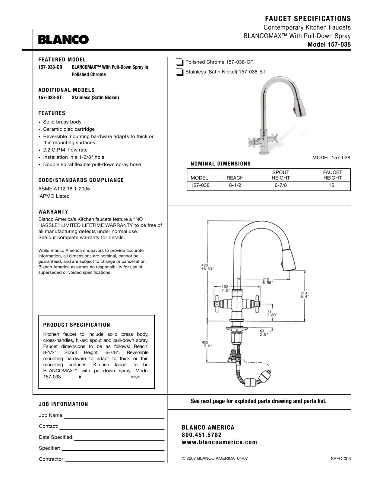 Blanco 157-028 User Manual