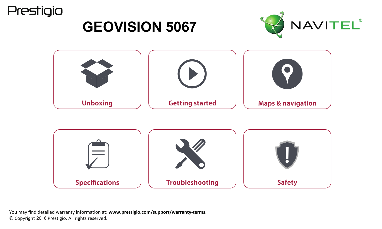 Prestigio GeoVision 5067 Navitel Instruction Manual