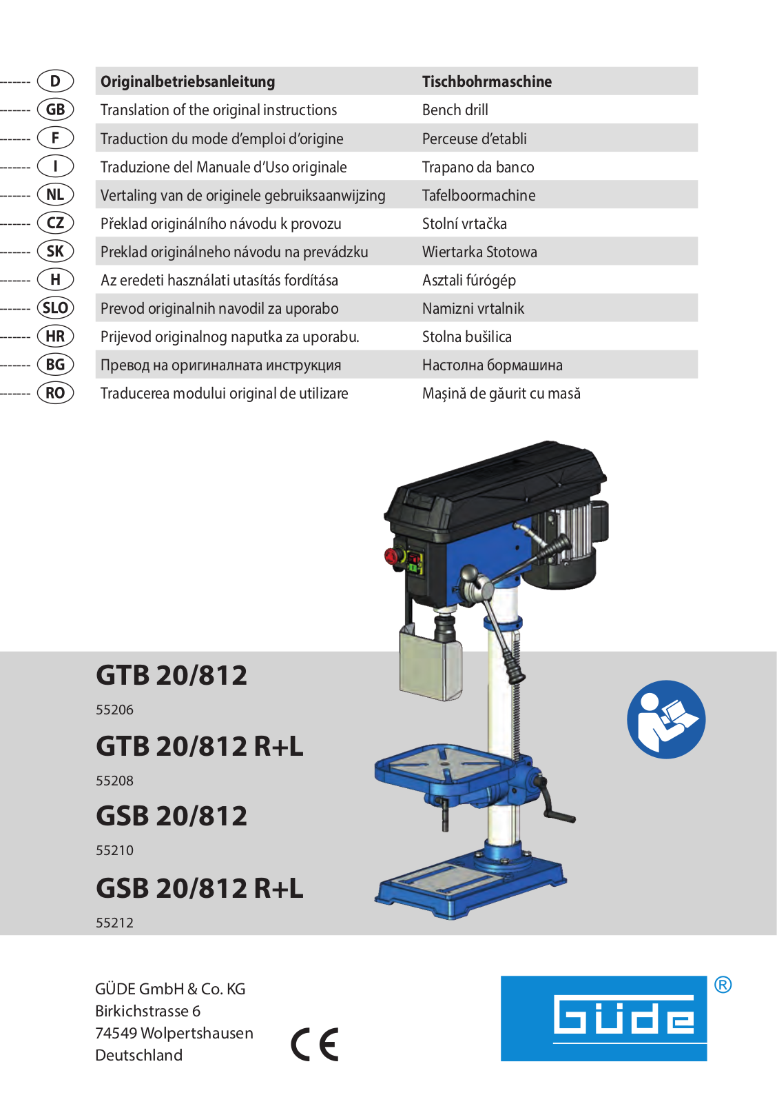 GÜDE GSB 20/812, GSB 20/812 R+L operation manual