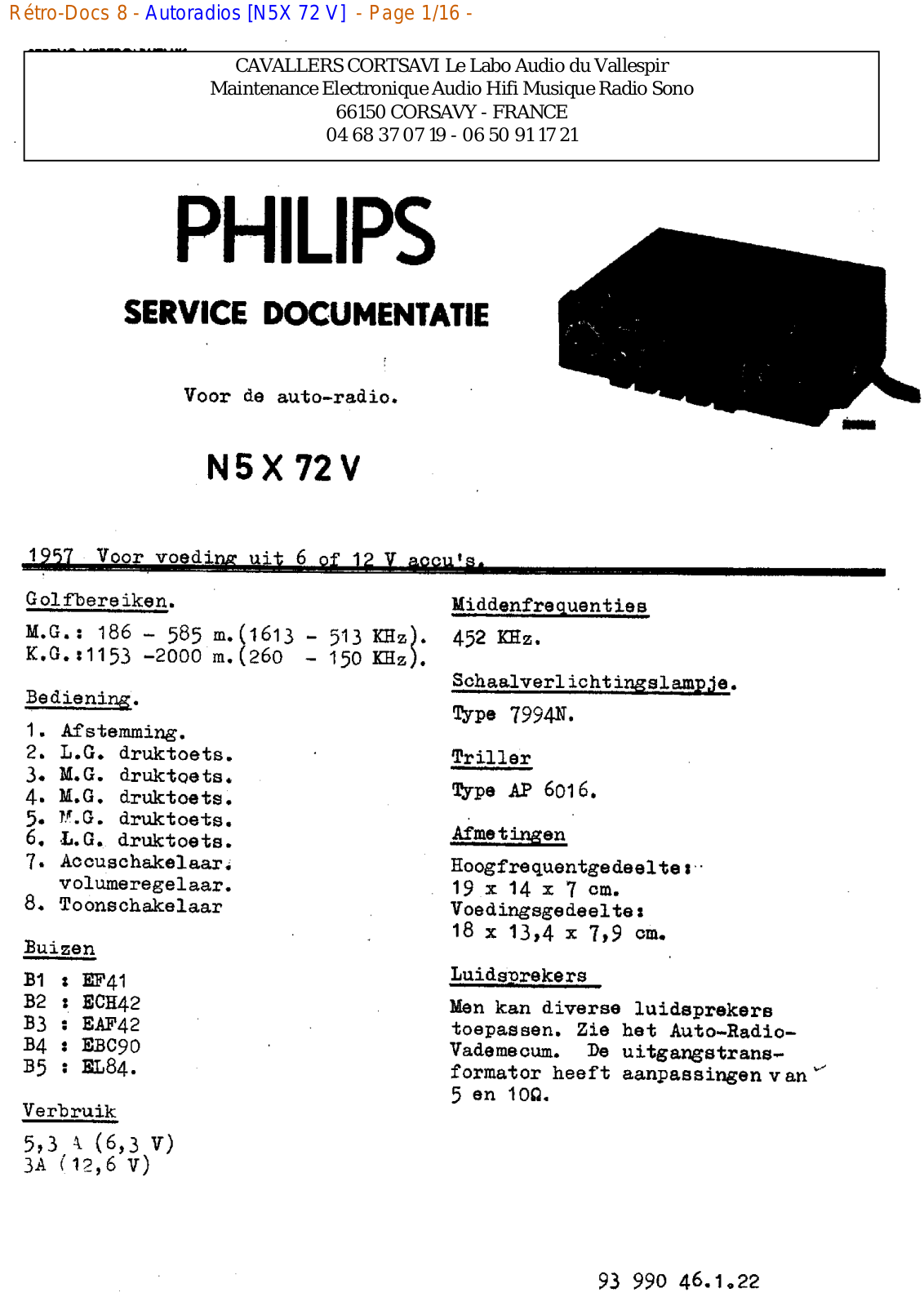 Philips n5x 72 v Datasheet - ManualMachine.com