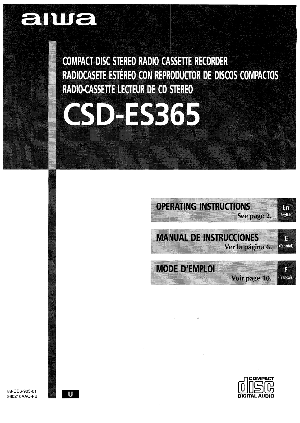 Sony CSDES365 Operating Manual