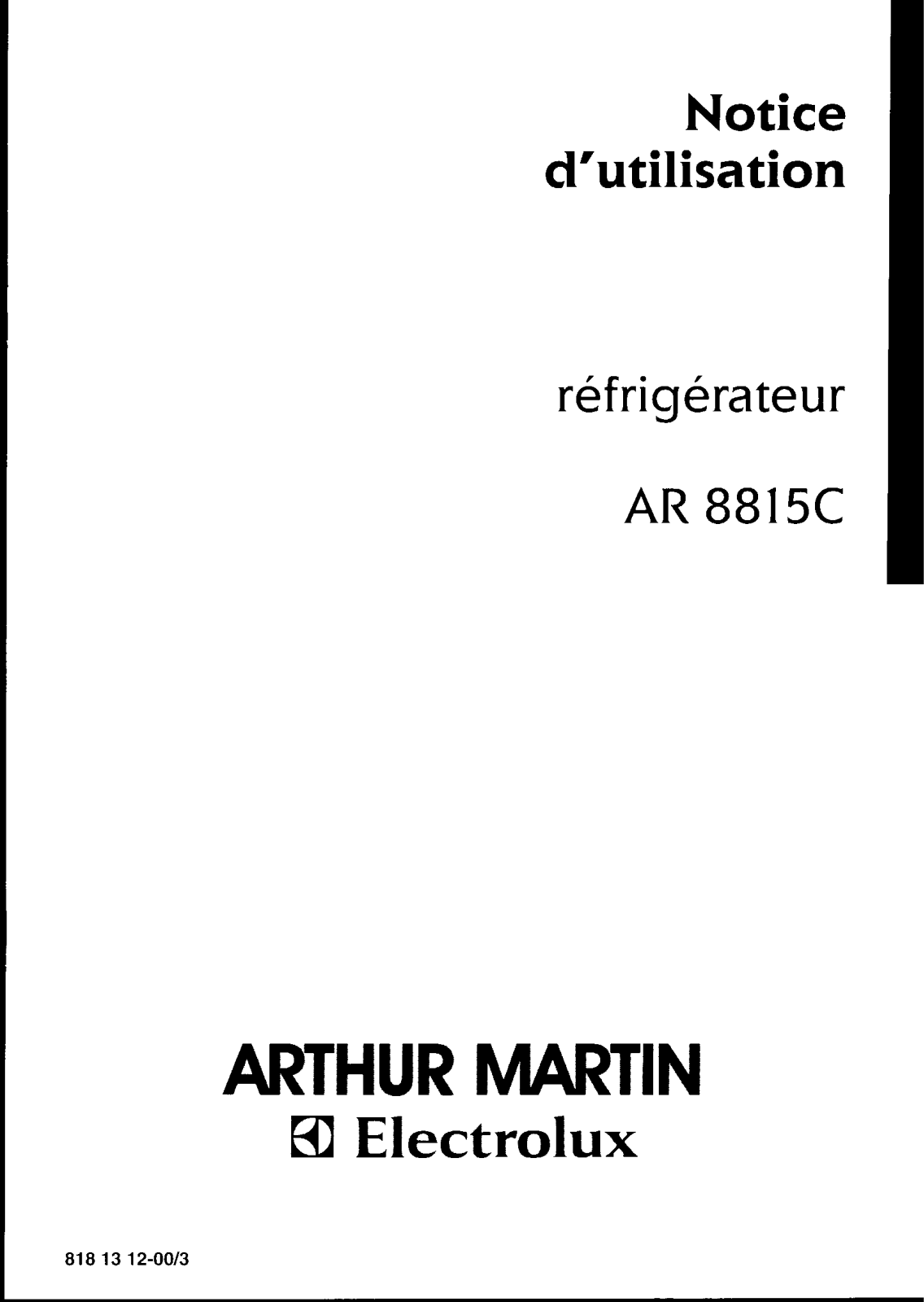 Arthur martin AR8815C User Manual