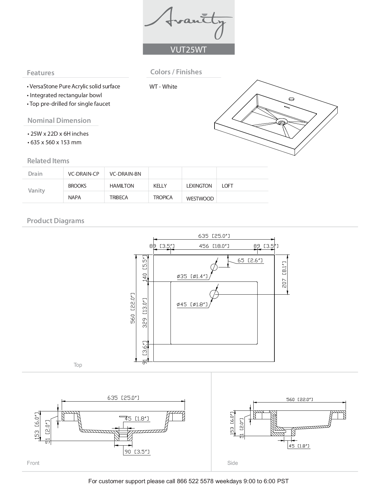 Avanity AVN1537 Specifications - ManualMachine.com