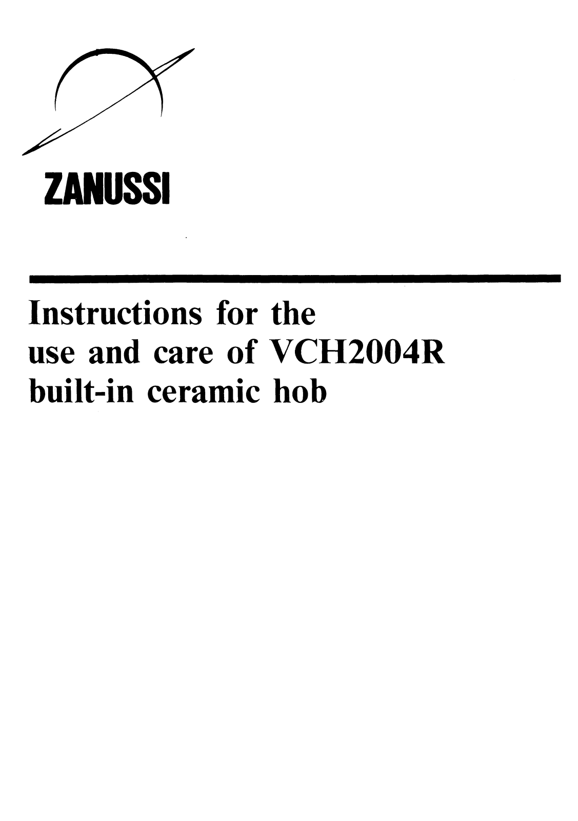 Zanussi VCH2004R User Manual