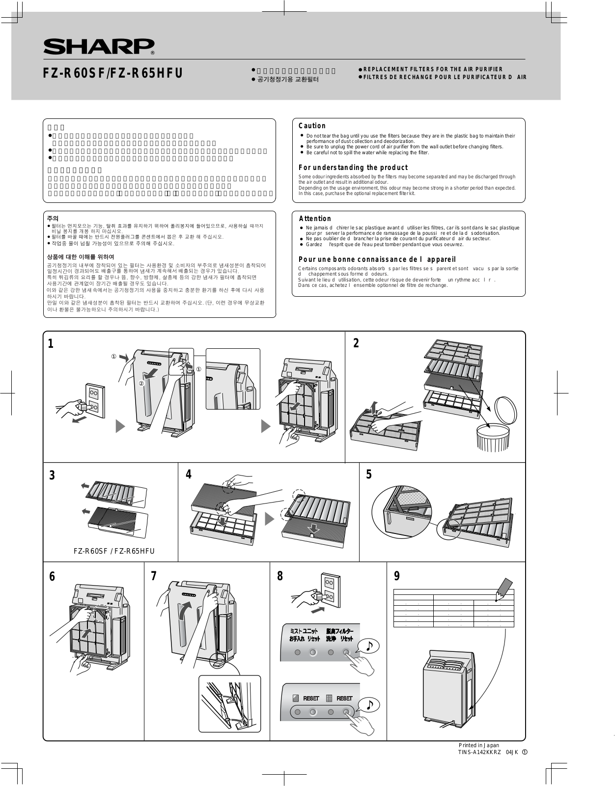 Sharp FZ-R60SF, FZ-R65HFU User Manual