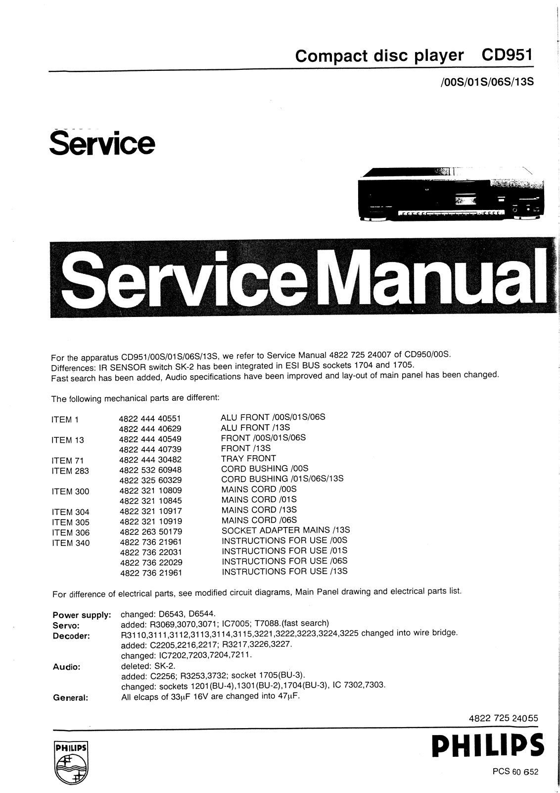 Philips CD-951 Service manual