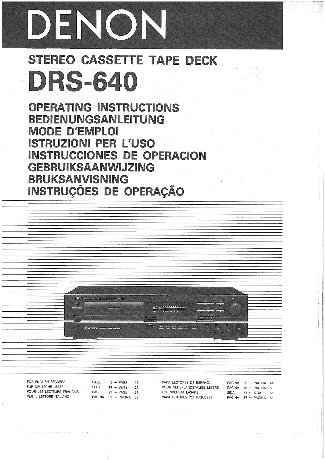 Denon DRS-640 Owner's Manual