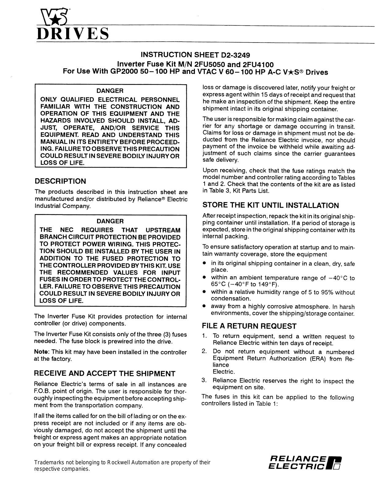 Rockwell Automation GP2000 User Manual