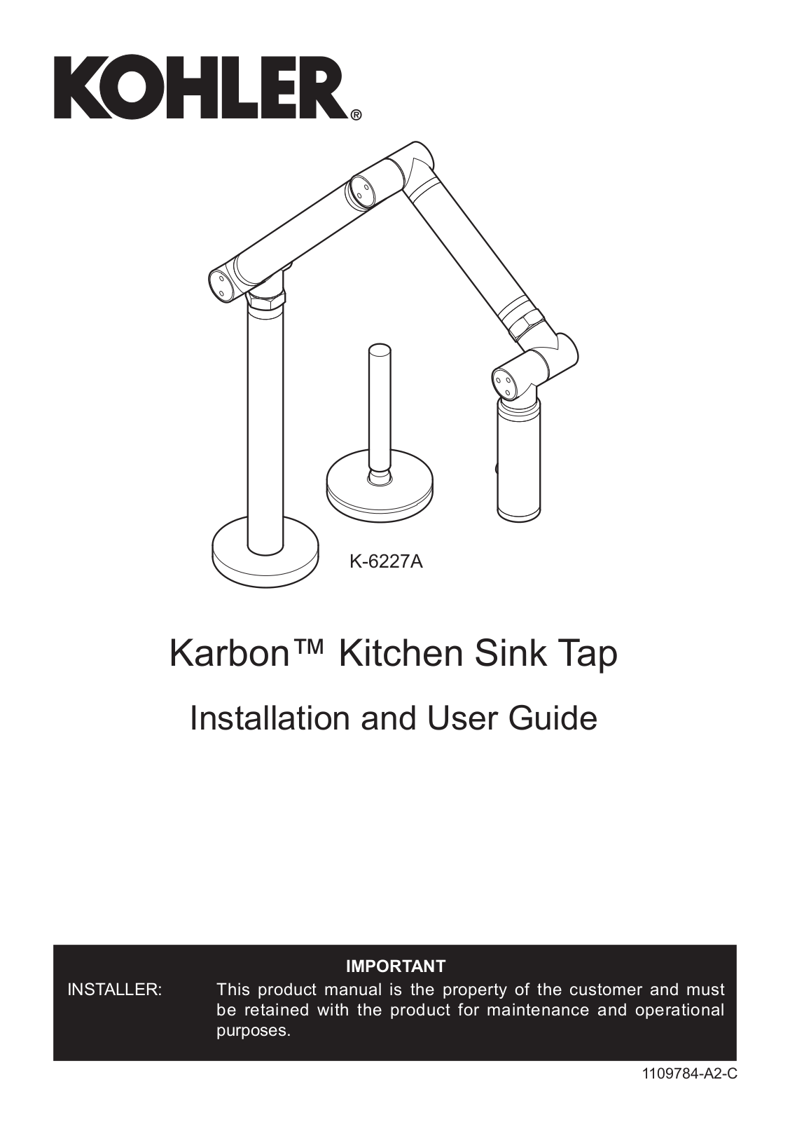 Kohler K-6227A User Manual