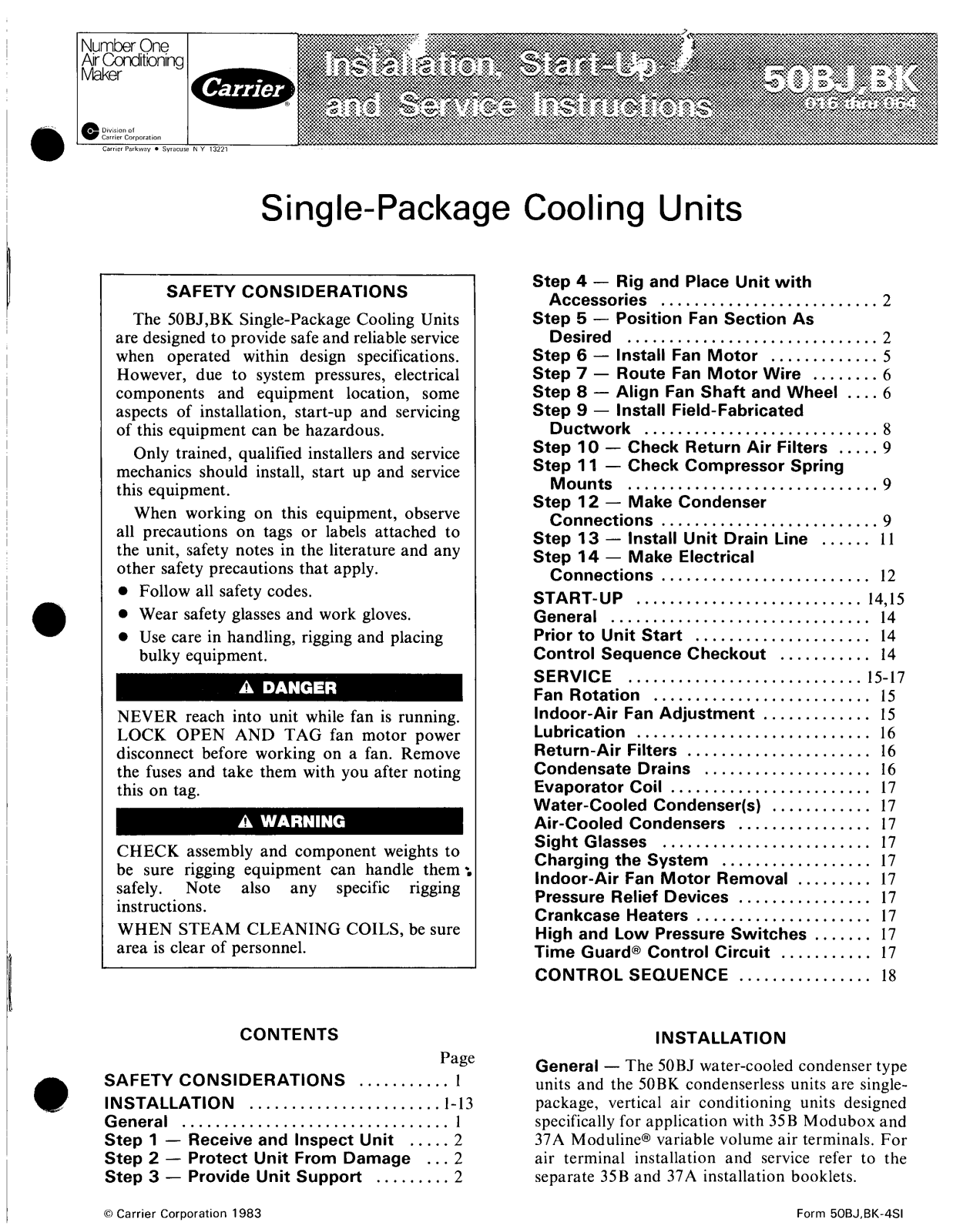 Carrier 50BJ User Manual