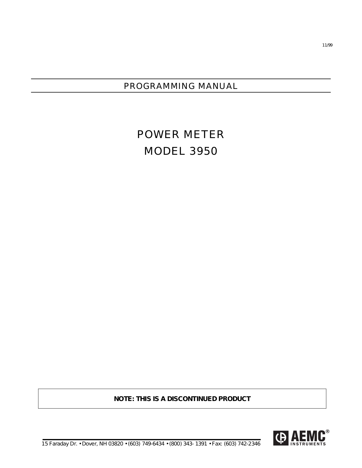 Aemc instruments 3950 User Manual