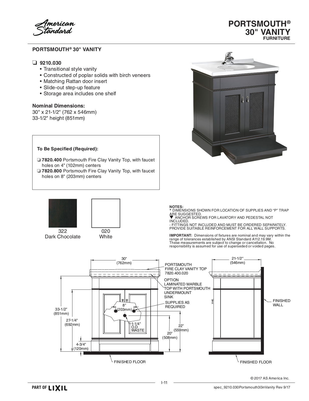 American Standard ASD9750 Specifications - ManualMachine.com